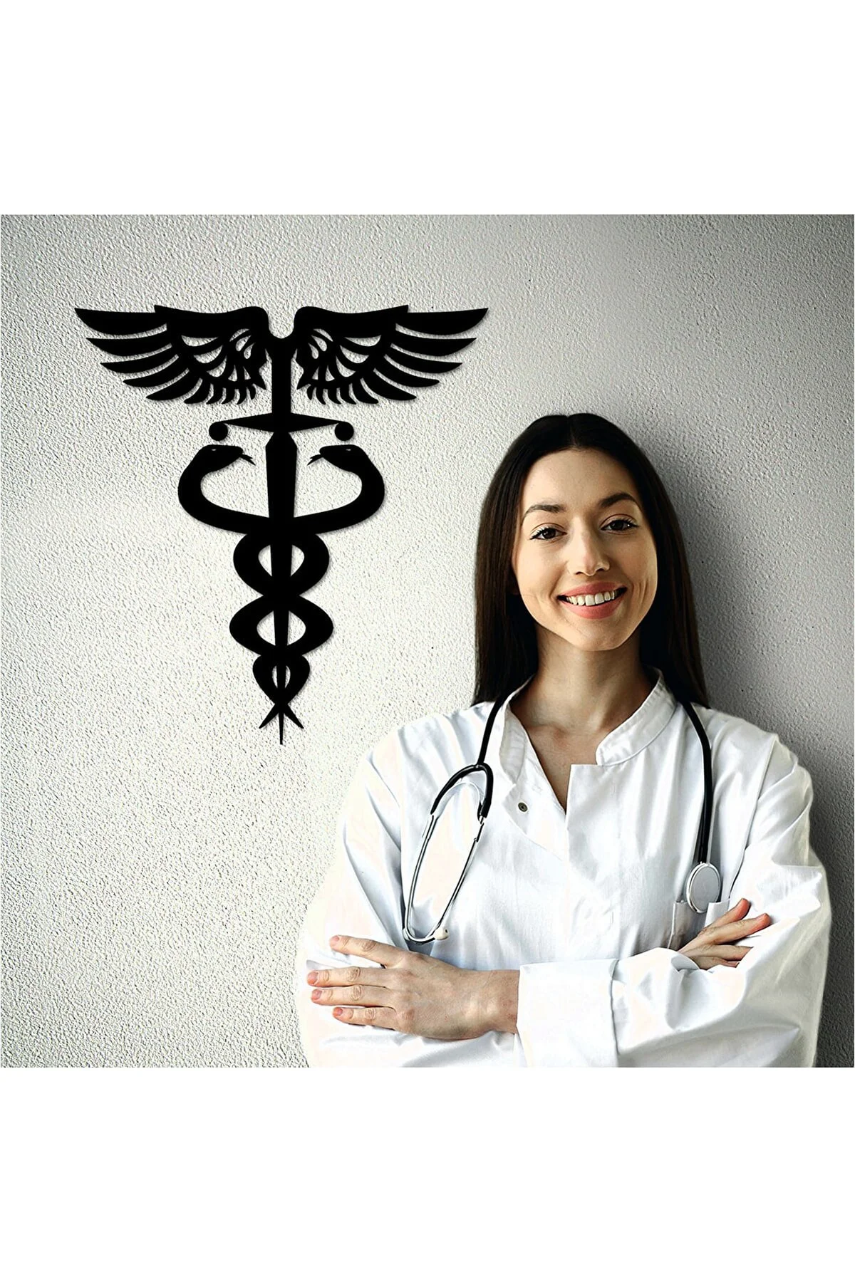 50x47 Tıp Ve Sağlık Sembolü Doktor Hemşire Eczacı Dekor Tablo Mdf