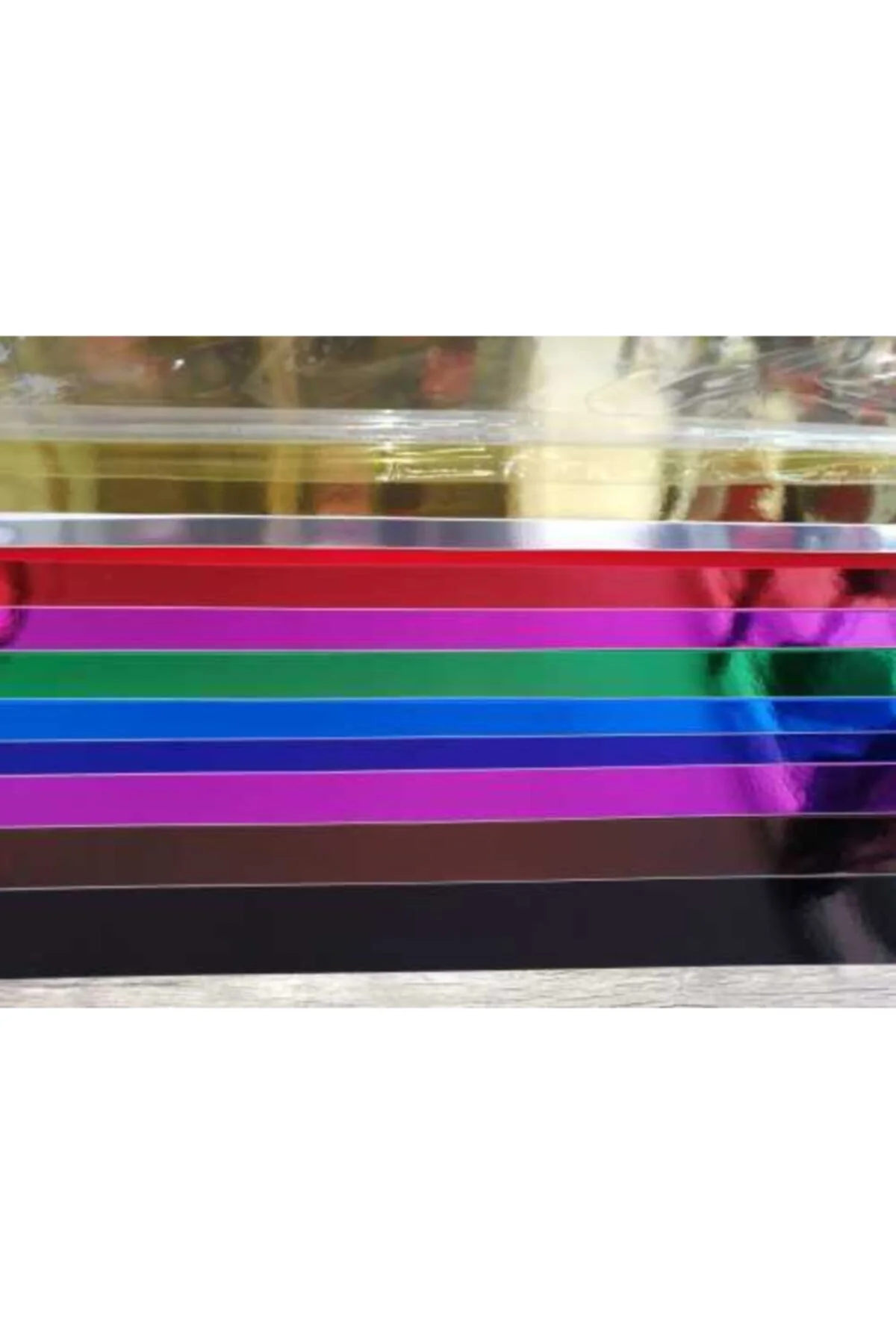 50x70 Cm Karışık 5 Renk 10 Adet Metalik Fon Kartonu Aynalı 1 Pake