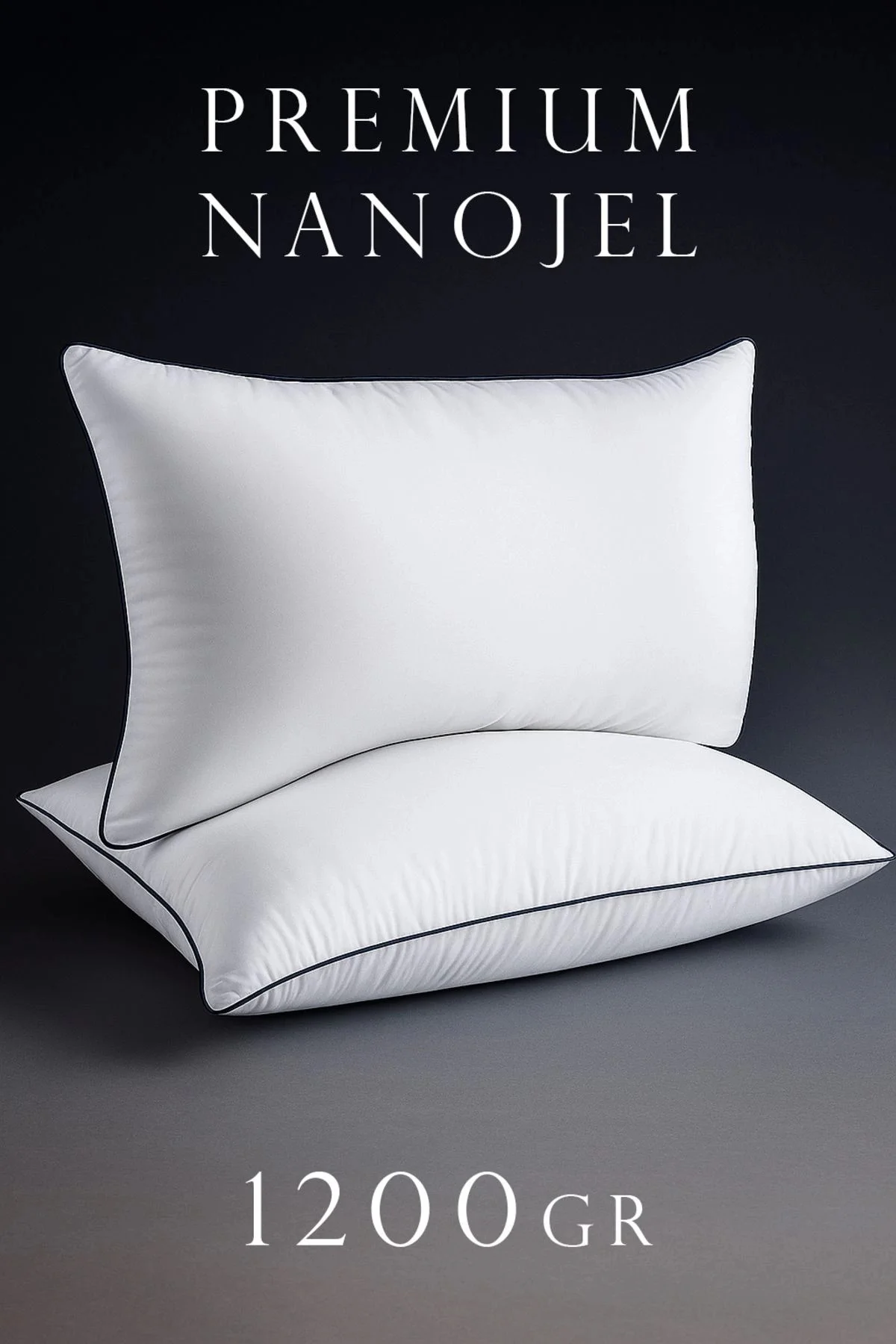 50X70Cm Nano Jel Lüks Yastık 1200Gr Anti-Alerjik Pamuklu Yastık M
