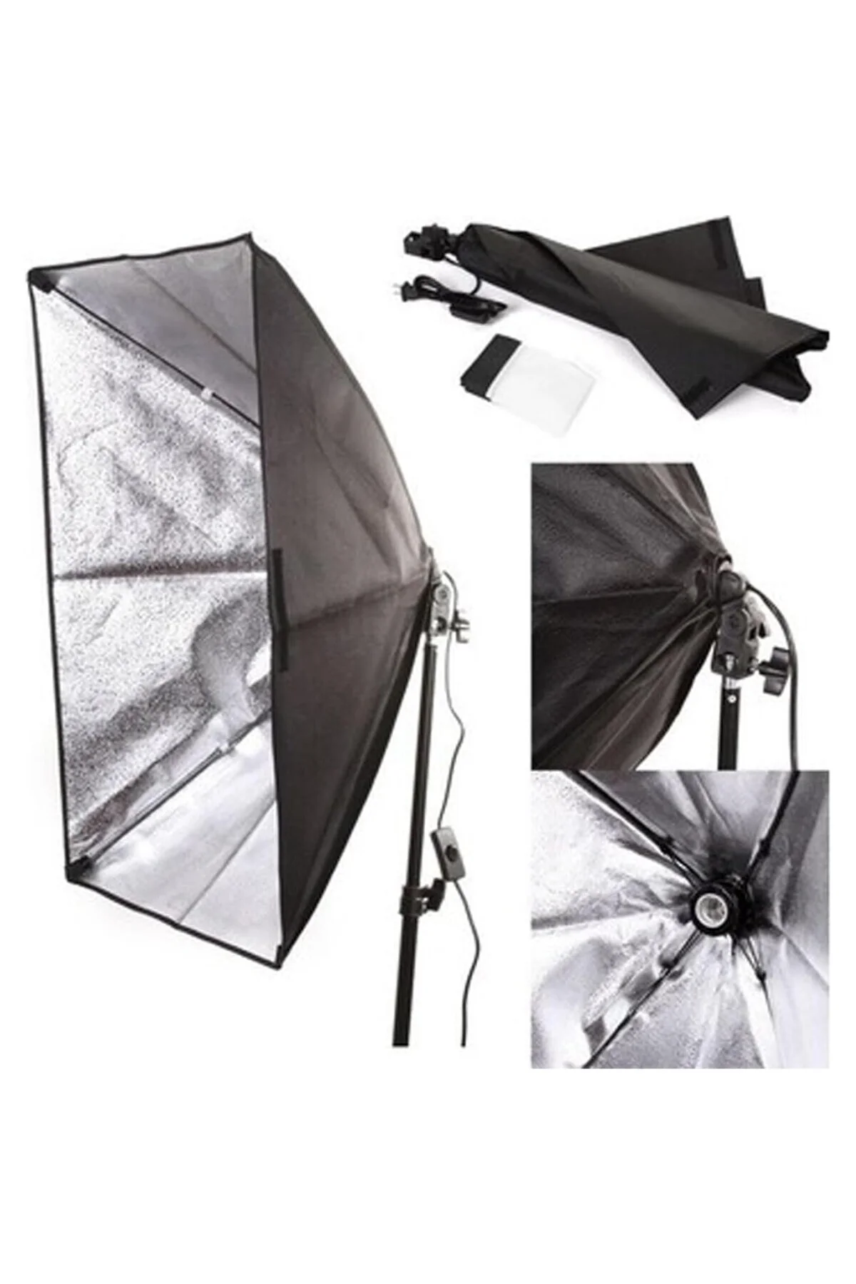 50x70cm Softbox Tek Duy Sürekli Işık Seti Strobist Teklii Set 50x