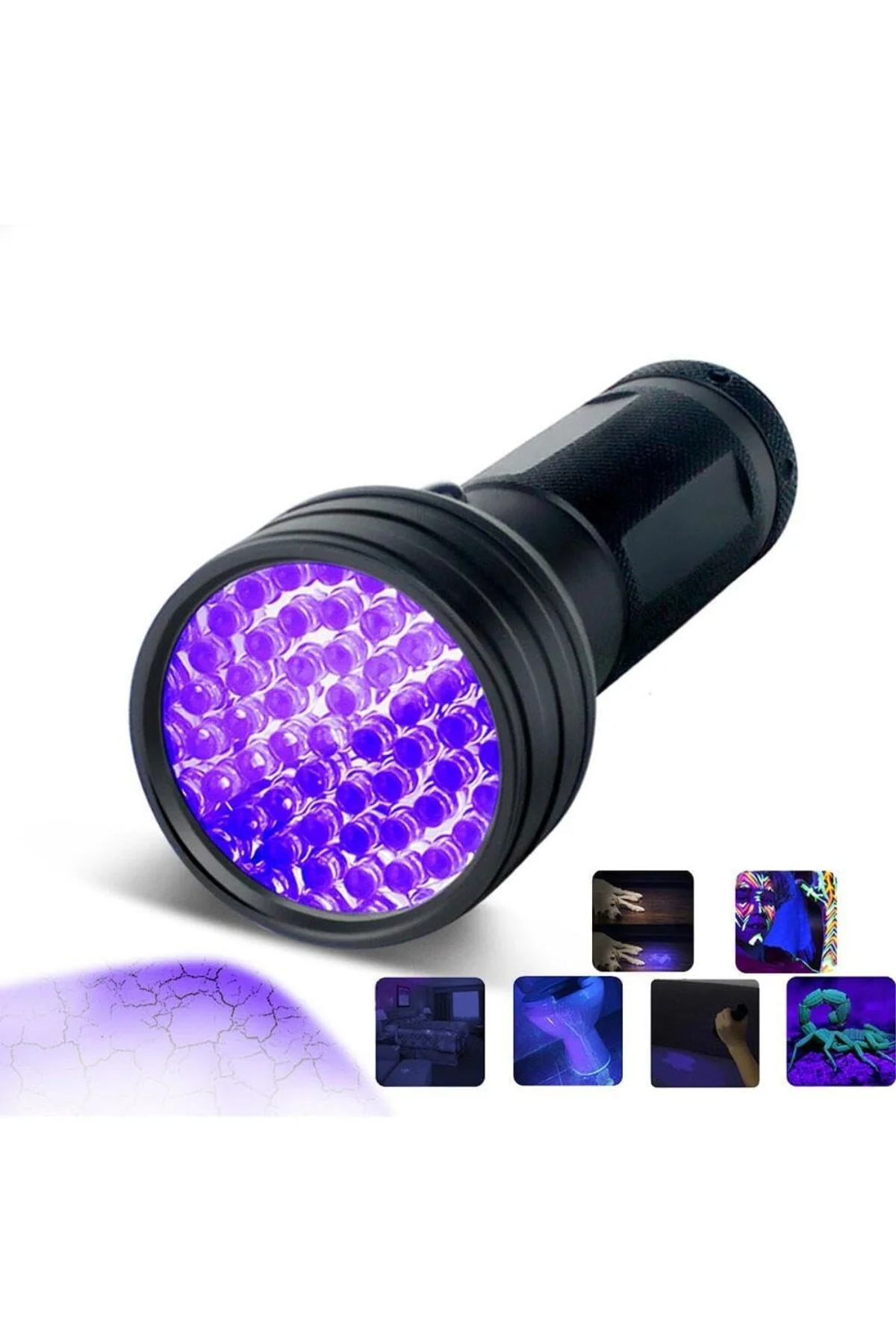 51 LED Mor Işık UV El Feneri Ultraviyole Blacklight