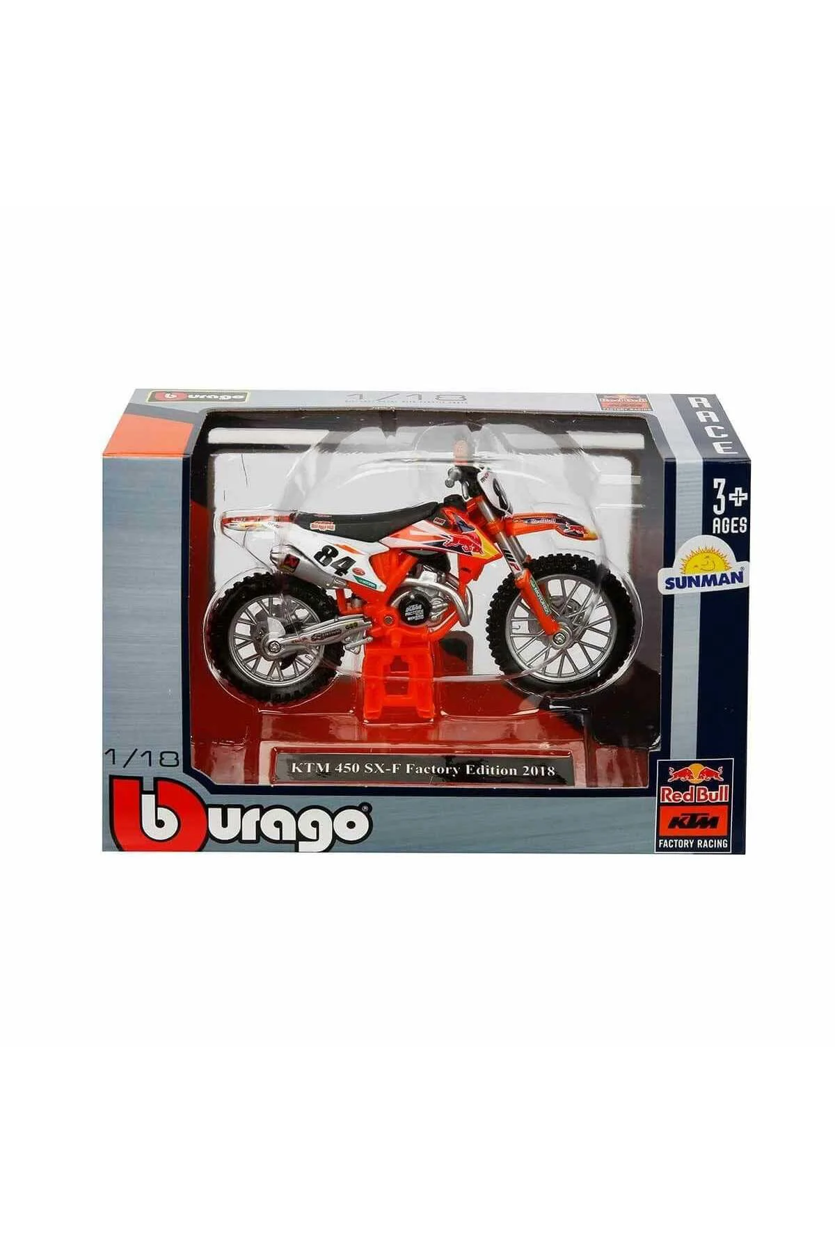 51070 Sun-Bur-1:18 Motor Red Bull Ktm 450 2 Asorti- Sunman