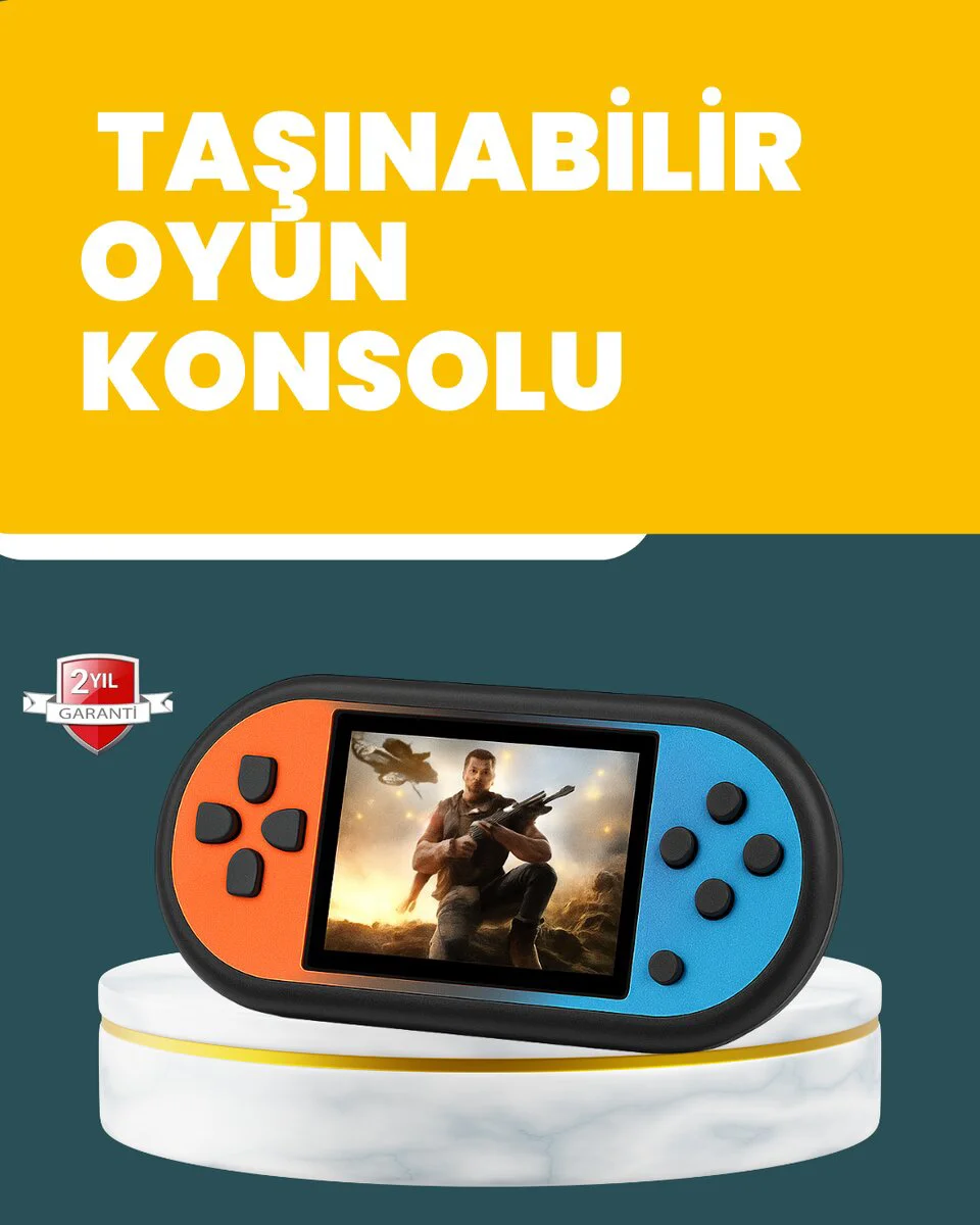 520 Oyunlu Mini Oyun Konsolu HD LCD Ekranlı - Taşınabilir Eğlence