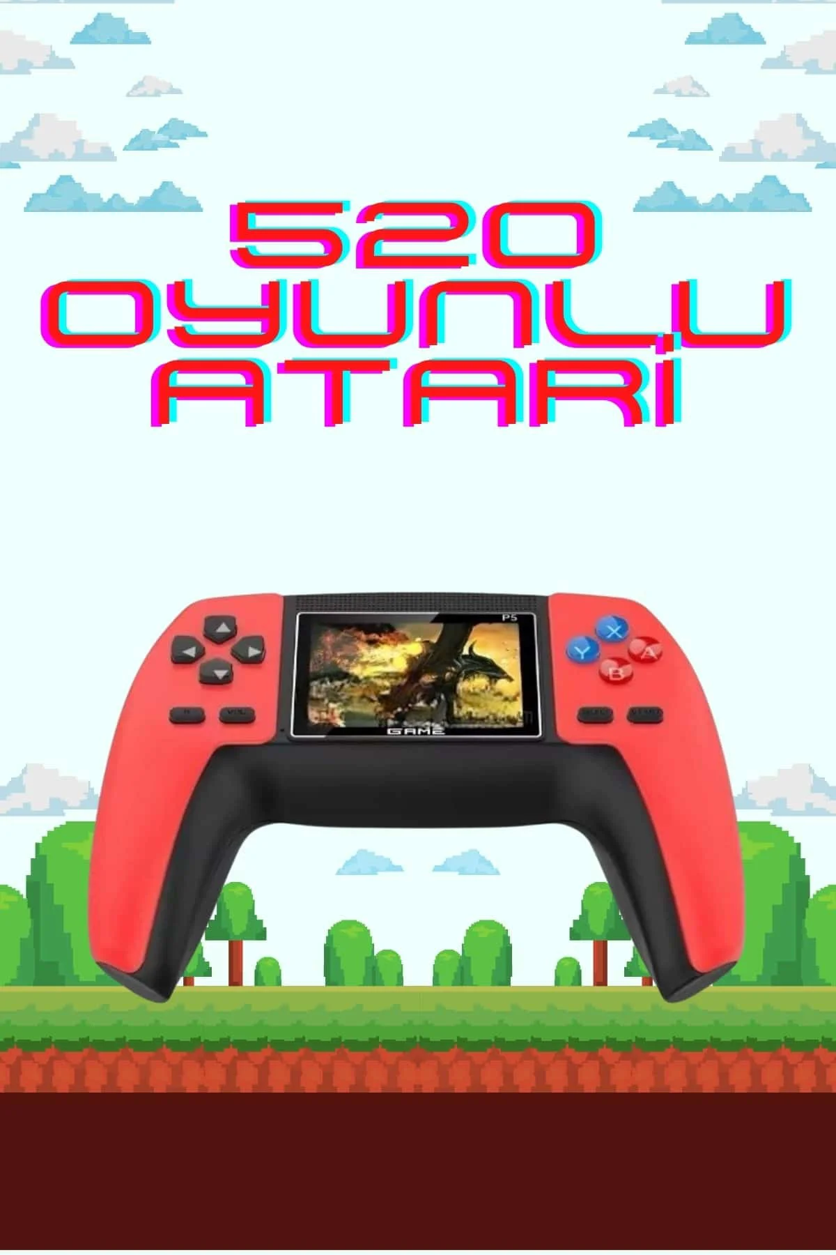 520 Retro Oyunlu El Konsolu Atari Oyun Konsolu Taşınabilir - Lisi