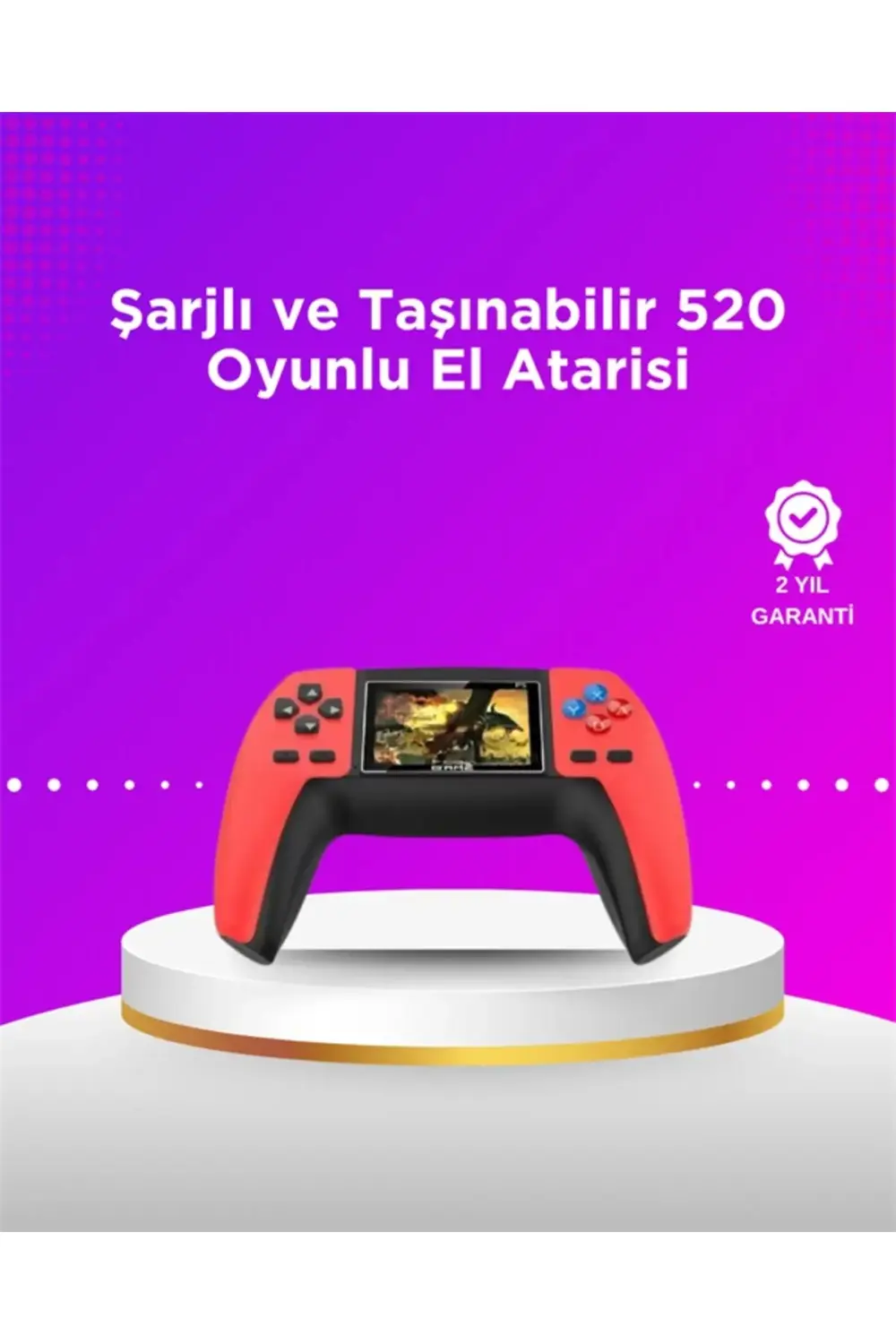520 Retro Oyunlu El Konsolu Atari Oyun Konsolu Taşınabilir