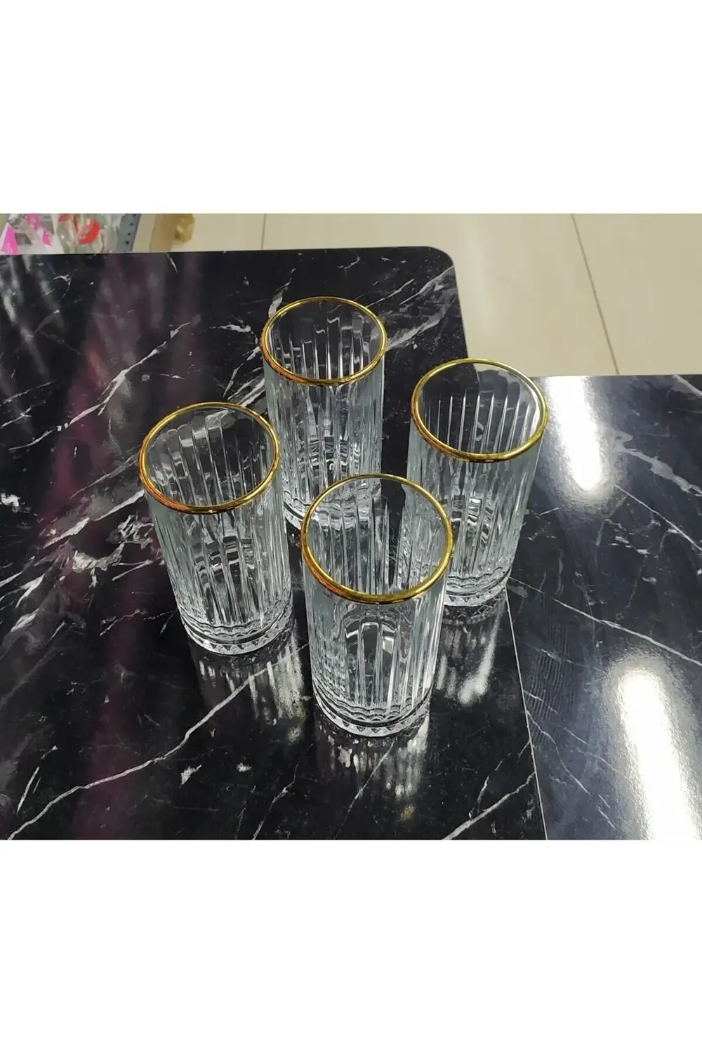 520125 Paşababçe Elysıa Goldentouch 4'lü Meşrubat Bardağı