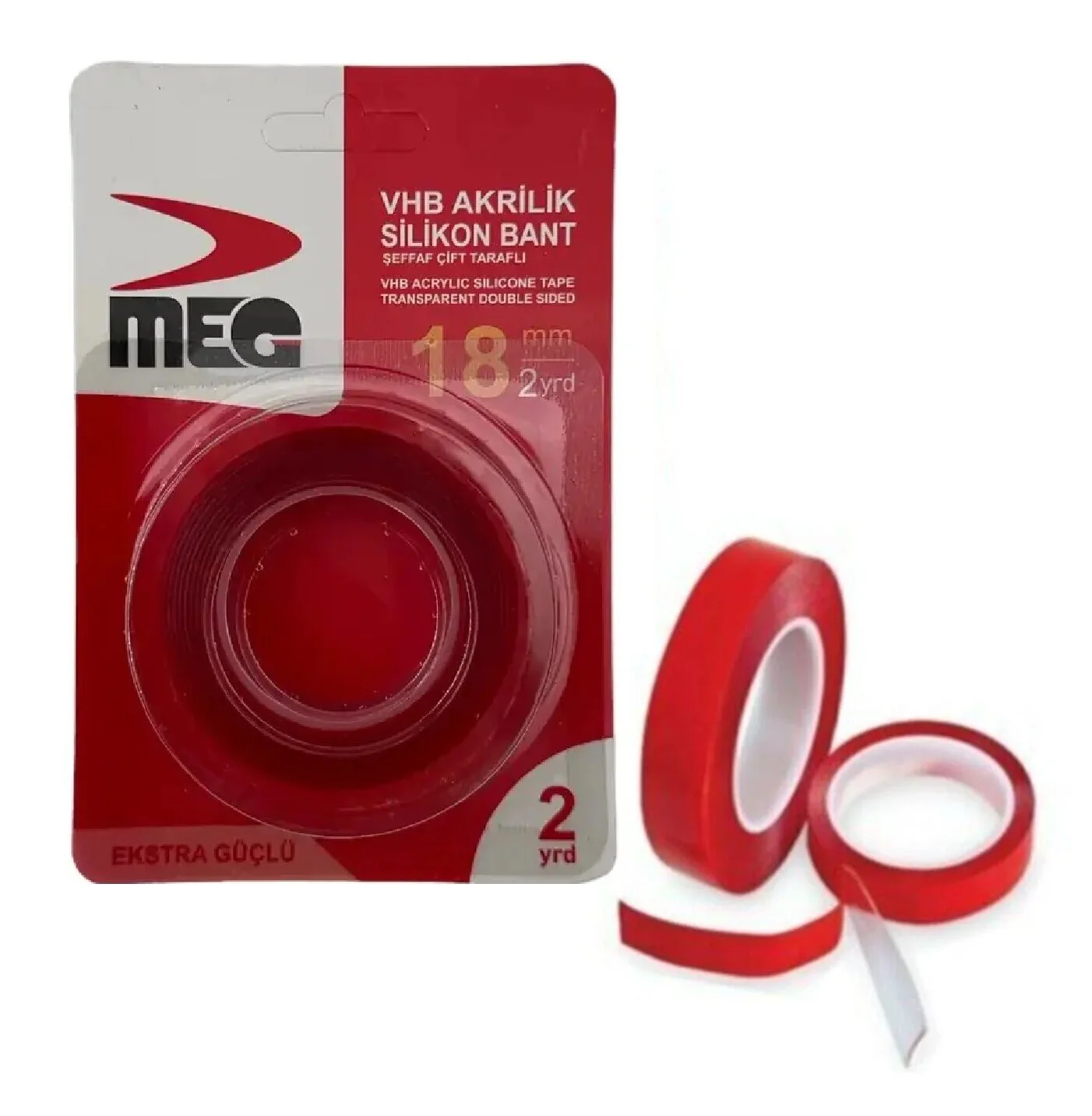5219   Meg VHB Akrilik Silikon Bant 18mm 2yrd Fiyatı, Yorumları ve Özellikleri