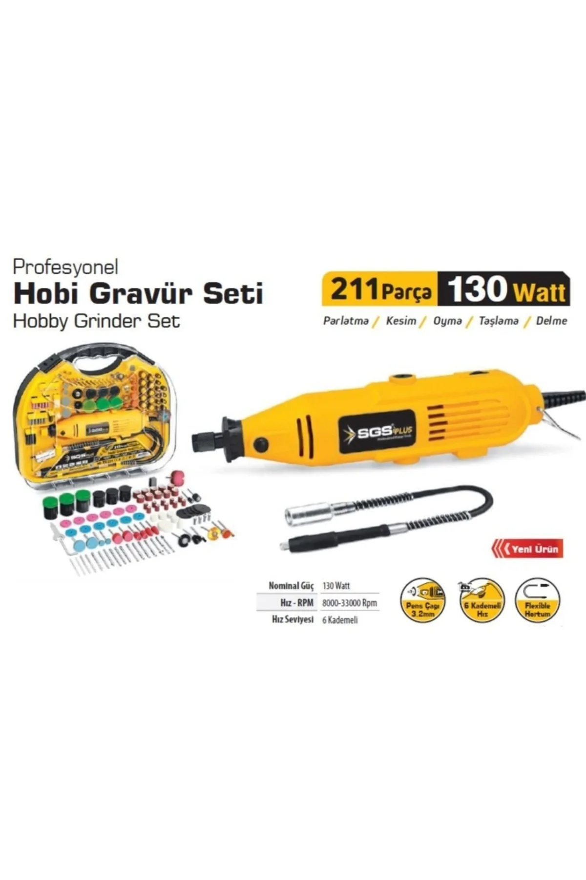 5260 Hobi Gravür Seti 130 Watt 211 Parça Profesyonel Mini Taşlama ve Gravür Makinesi Fiyatı, Yorumları ve Özellikleri