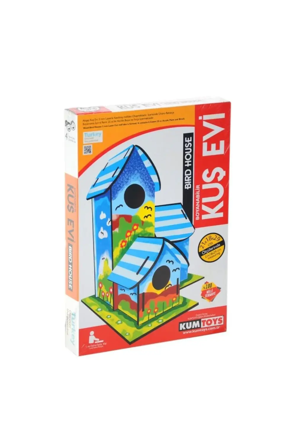 5269 Kumtoys Boyanabilir 3'lü Kuş Evi - Bird House