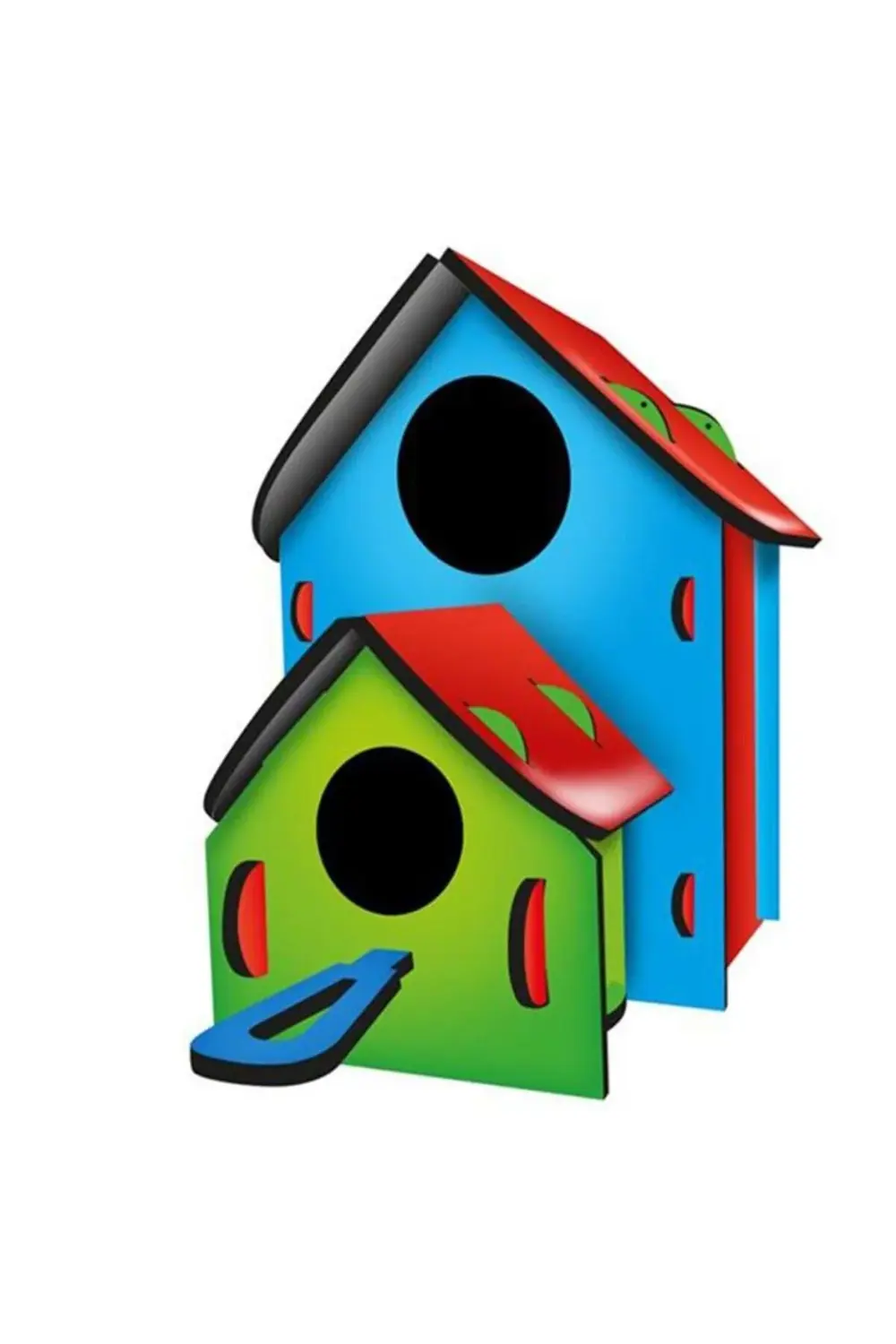 5269 Kumtoys Boyanabilir 3'lü Kuş Evi - Bird House
