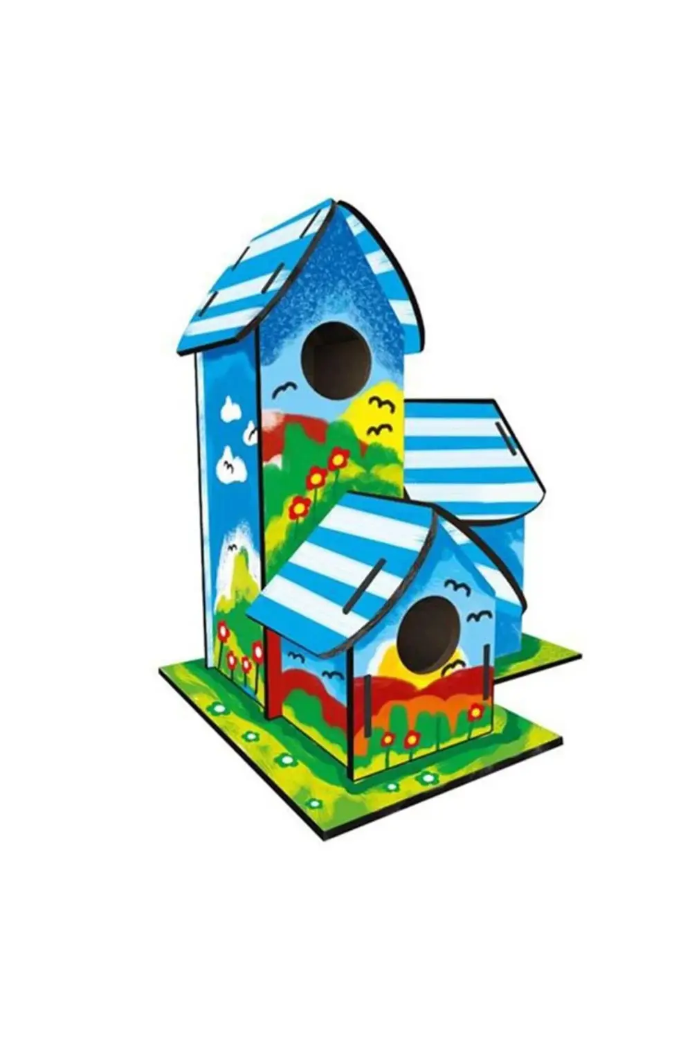 5269 Kumtoys Boyanabilir 3'lü Kuş Evi - Bird House