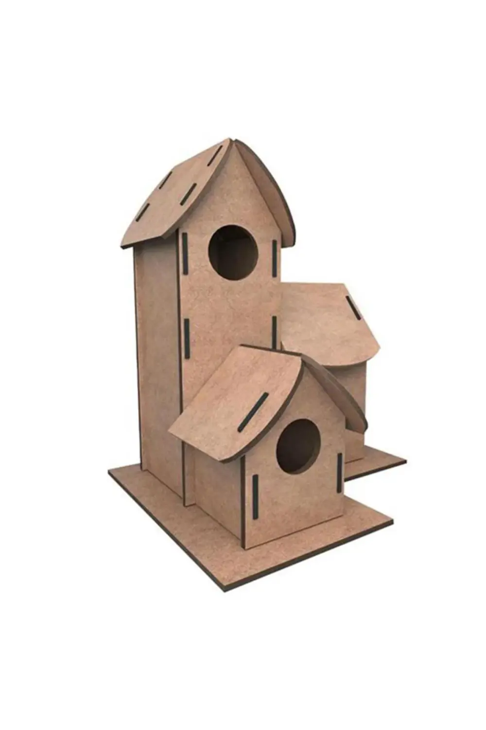 5269 Kumtoys Boyanabilir 3'lü Kuş Evi - Bird House