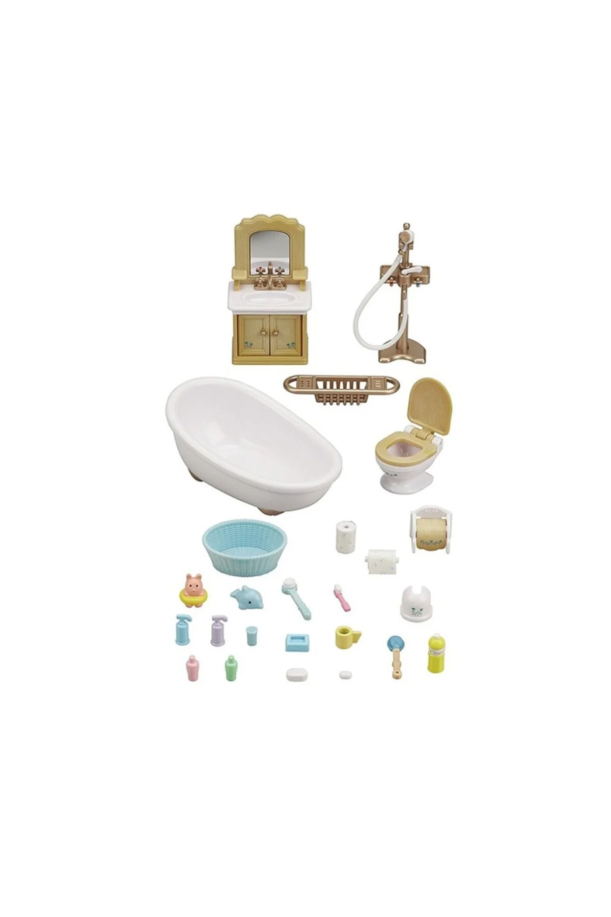 5286 Sylvanian Families, Banyo Seti, 20 parça ,+3 yaş, figürler ayrı satılır.