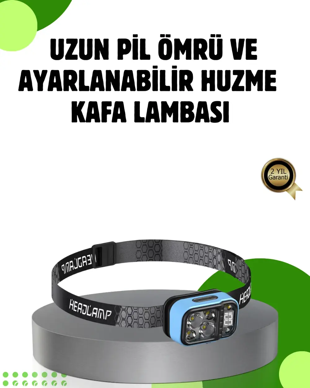 53 Modlu Süper Parlak LED Kafa Lambası Type C Şarjlı Güç Gösterge