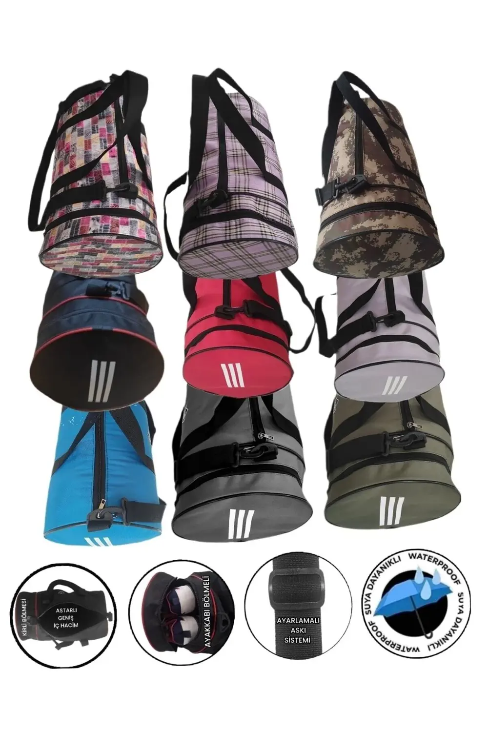 530 Denye Silindir Spor Çantası