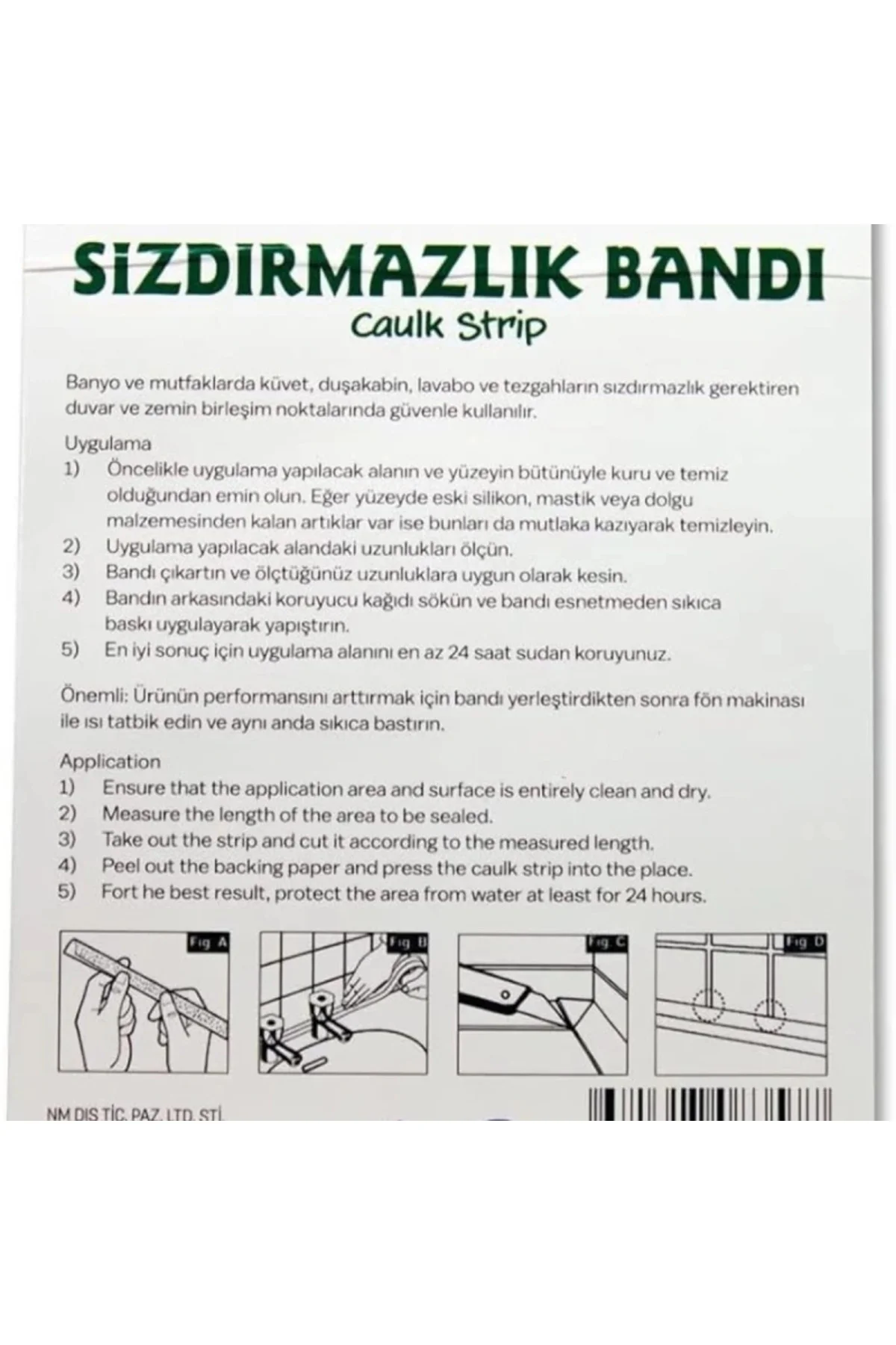 53.01.007 Sızdırmaz Bant, Beyaz, 38mmx3.35m