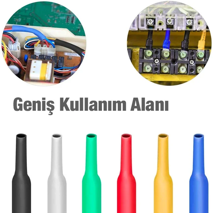 530’luk Isıyla Büzüşen Makaron Seti 8 Boy 5 Renk – Kablo Koruma ve Düzenleme