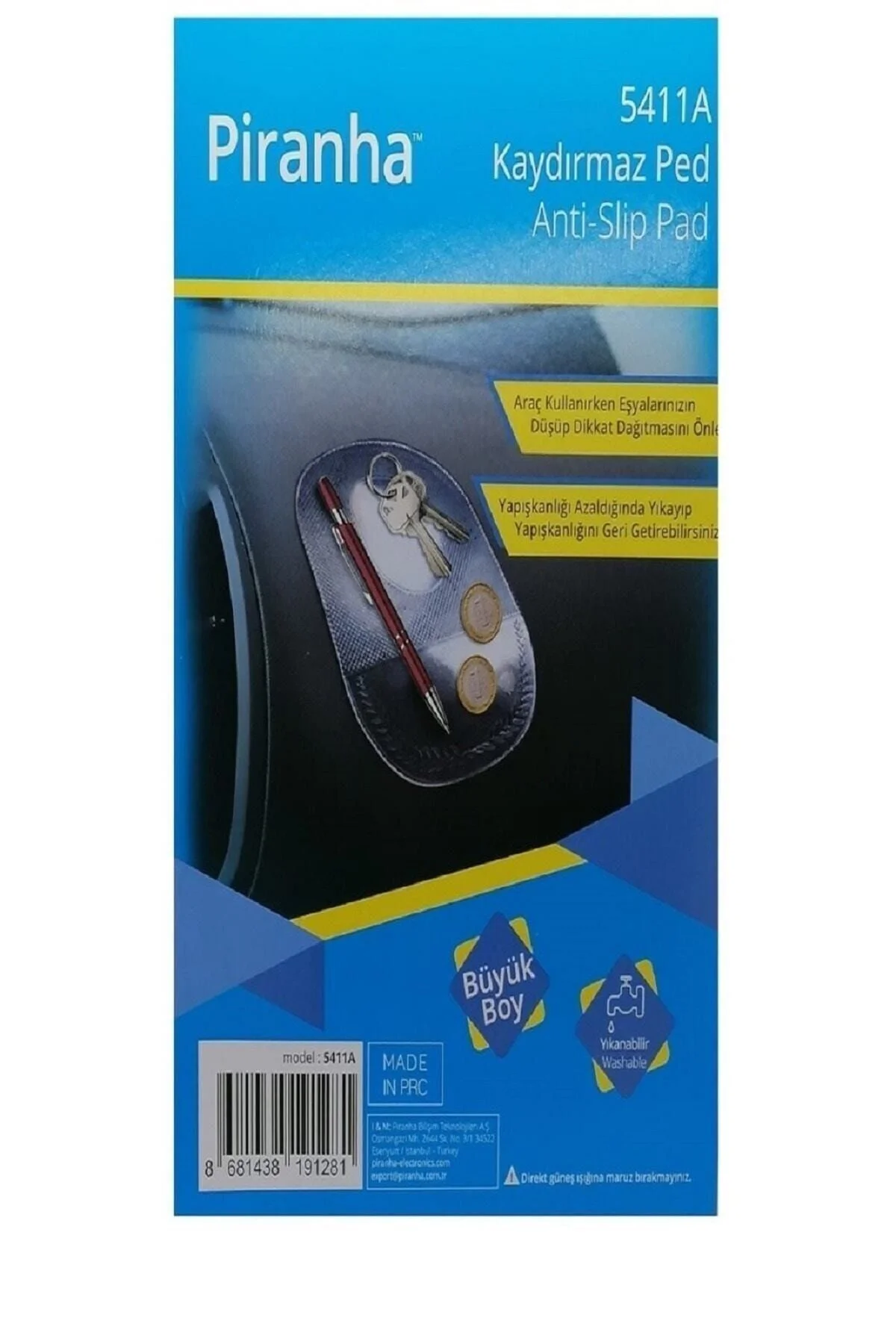 5411-A Araç İçi Kaydırmaz Ped | Yapışkanlı | Kaydırmaz Telefon & 