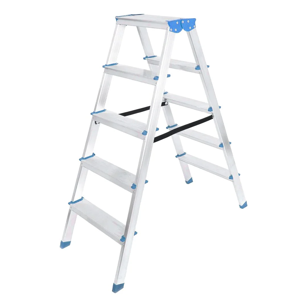5+5 Çift Basamaklı Alüminyum Metal Merdiven Yükseklik = 115CM Baş Genişlik = 8CM 5+5 Çift Basamaklı Alüminyum Metal Merdiven Yükseklik = 115CM Baş Genişlik = 8CM