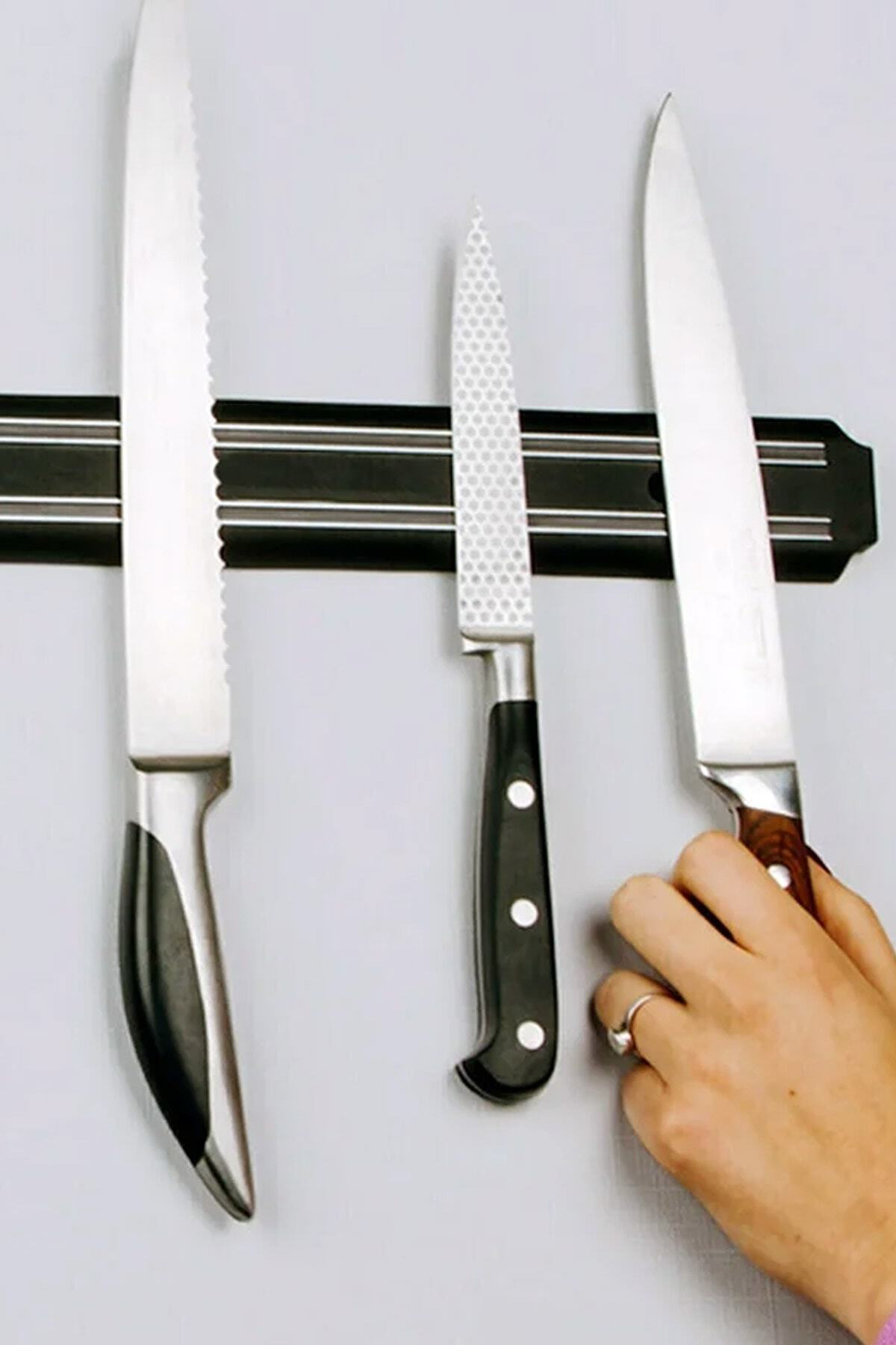 55 cm Mıknatıslı Metal Bıçak ve Alet Tutucu, Güçlü ve Pratik Kull