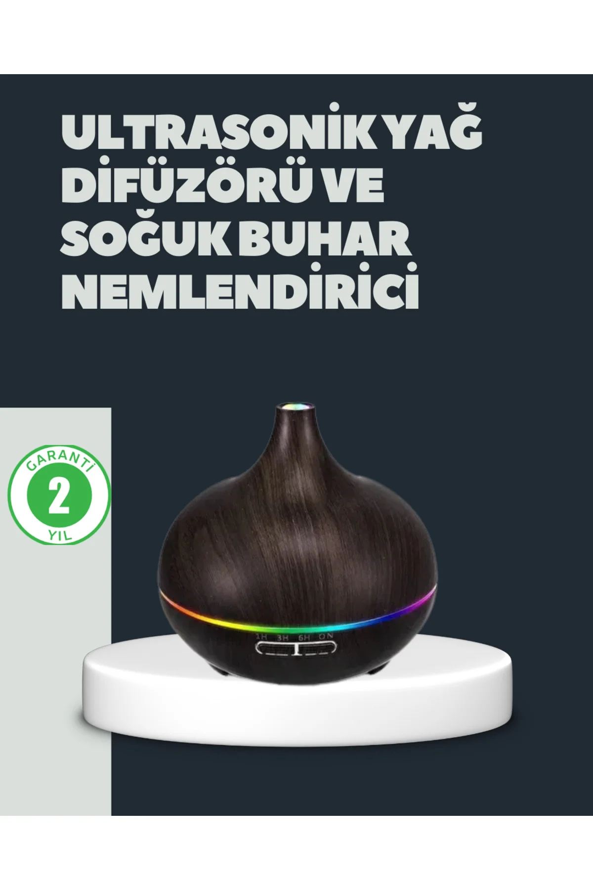 550ML Ultrasonik Hava Nemlendirici ve Aromaterapi Difüzörü