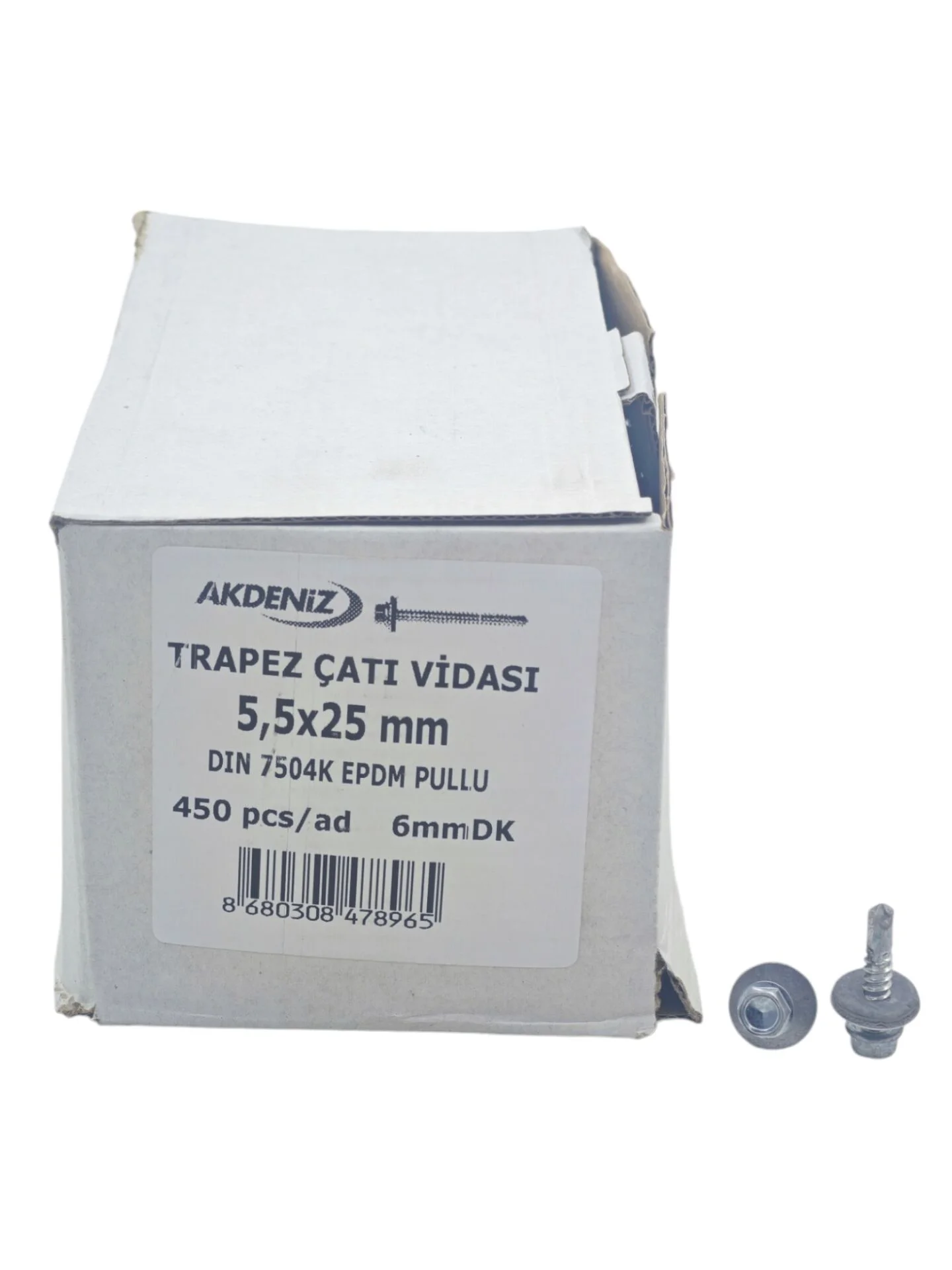 5525  Akdeniz Matkap Uçlu Trapez Çatı Vıdası 5.5*25mm 450li