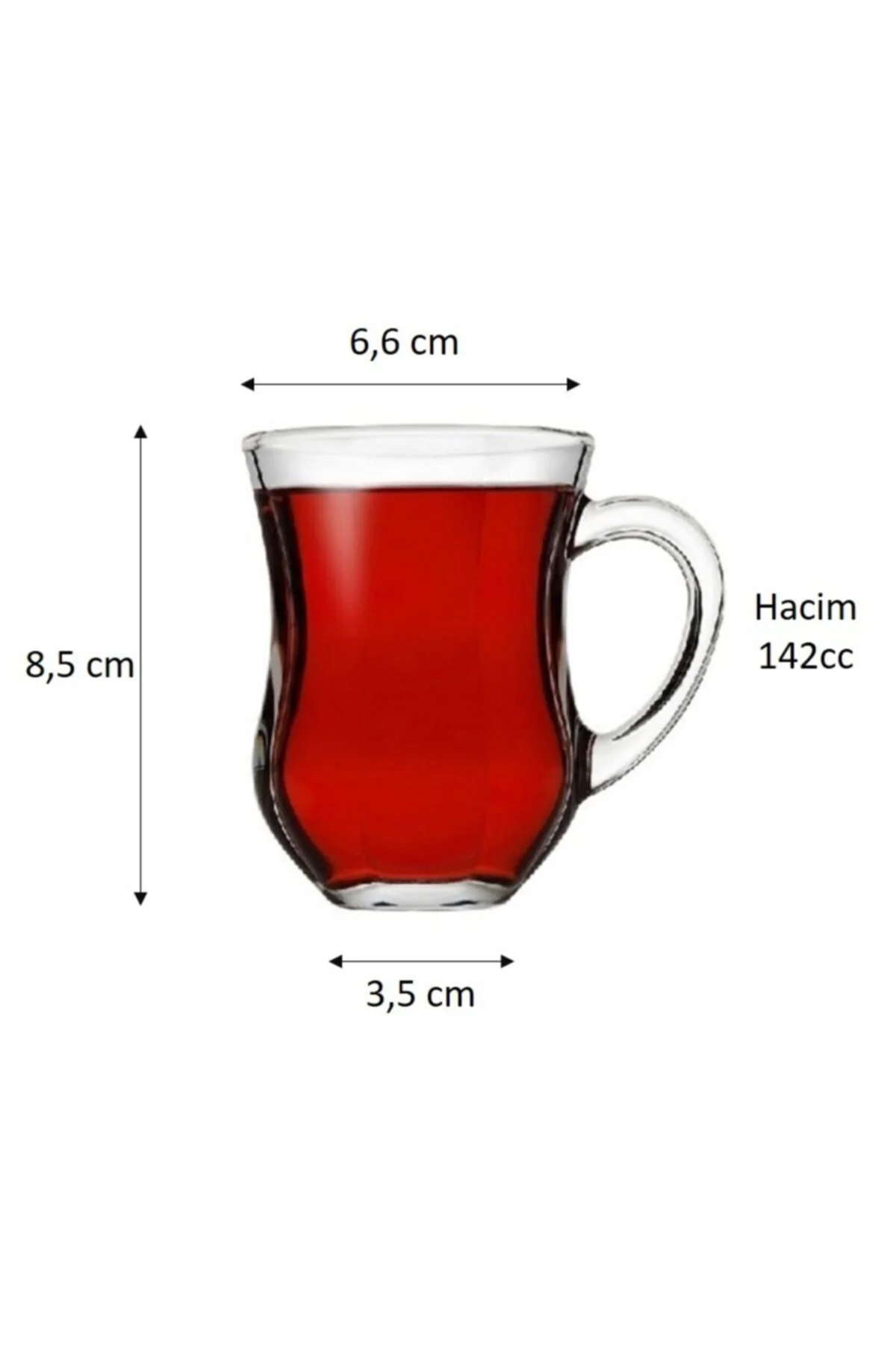 55373 Dem Kulplu Çay Bardağı 142cc - 6 Adet - Görsel 3