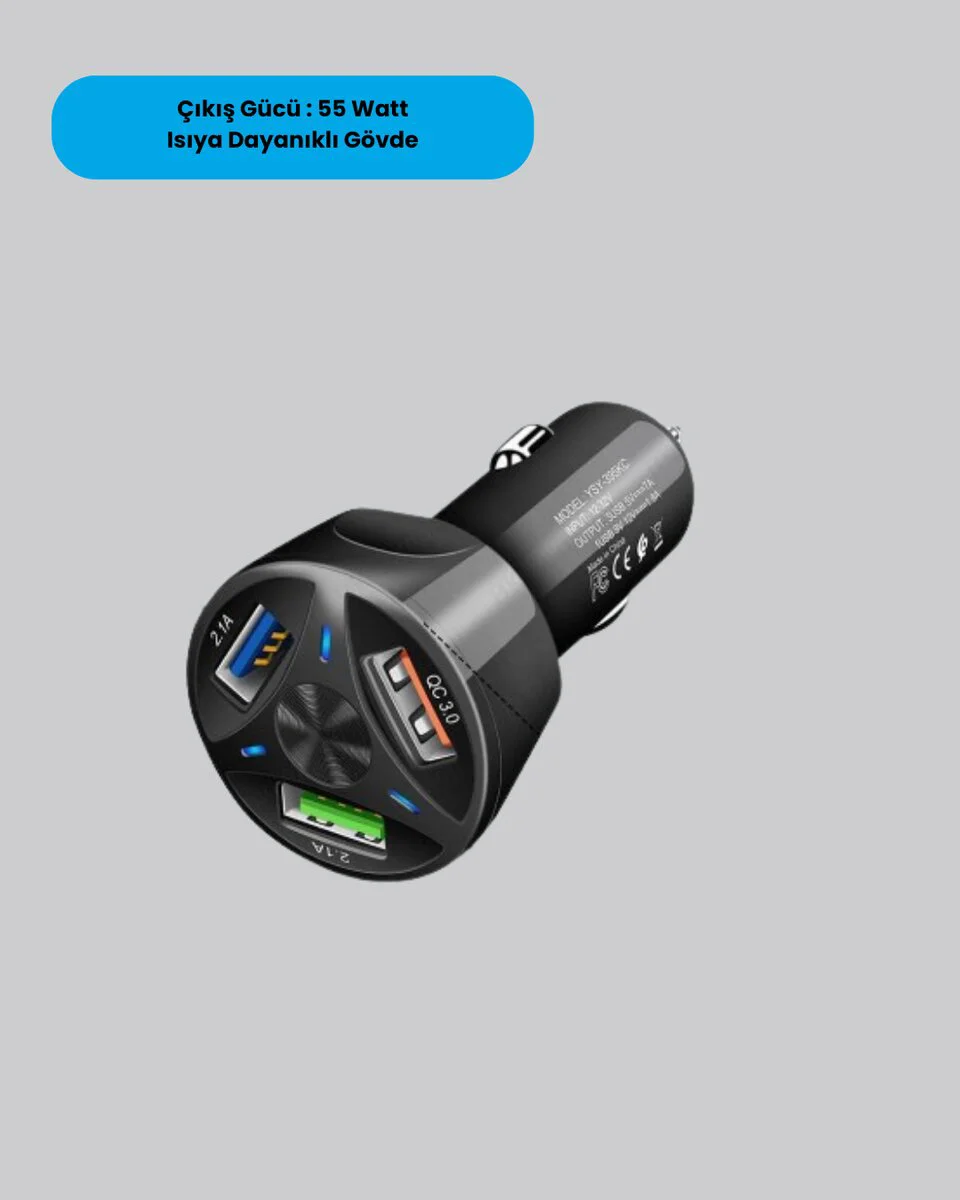 55W Araç Şarj Cihazı PD USB C - Hızlı Şarj ve Güvenli Akıllı Voltaj Dengesi