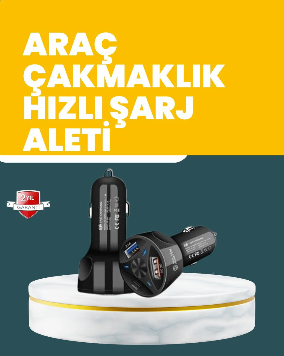 55W Hızlı Şarj Araç Çakmaklık Adaptörü QC 3.0 PD - Akıllı Şarj Çözümü