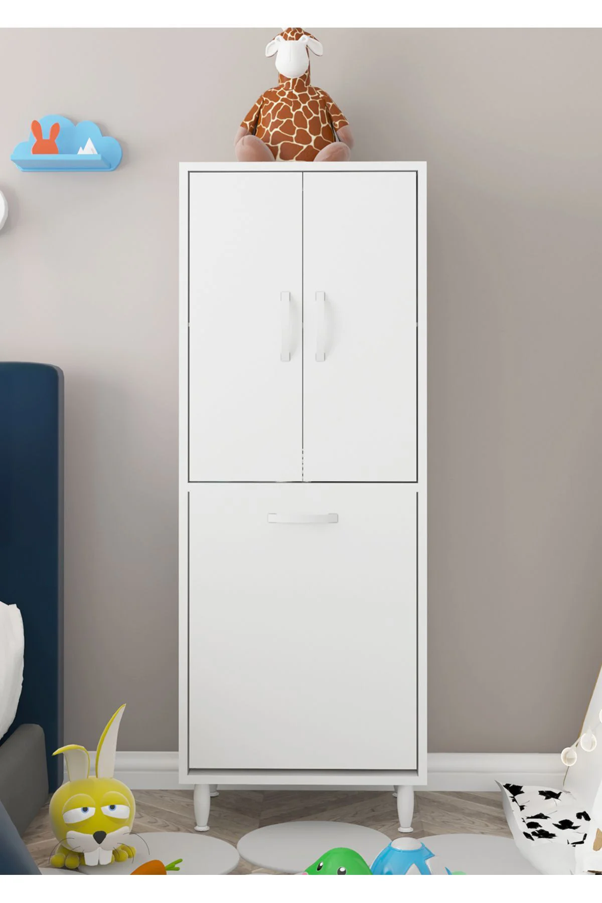 55x160x32 Cm Ard-133 Sepetli 2 Kapaklı Çok Amaçlı Mutfak Dolabı B