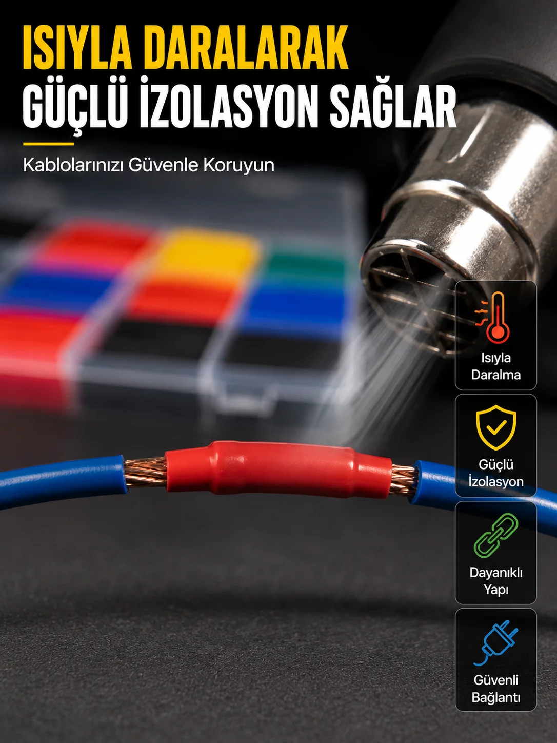 560 Makaron Seti Elektrik ve Elektronik Kablo İzolasyon Tamir Seti