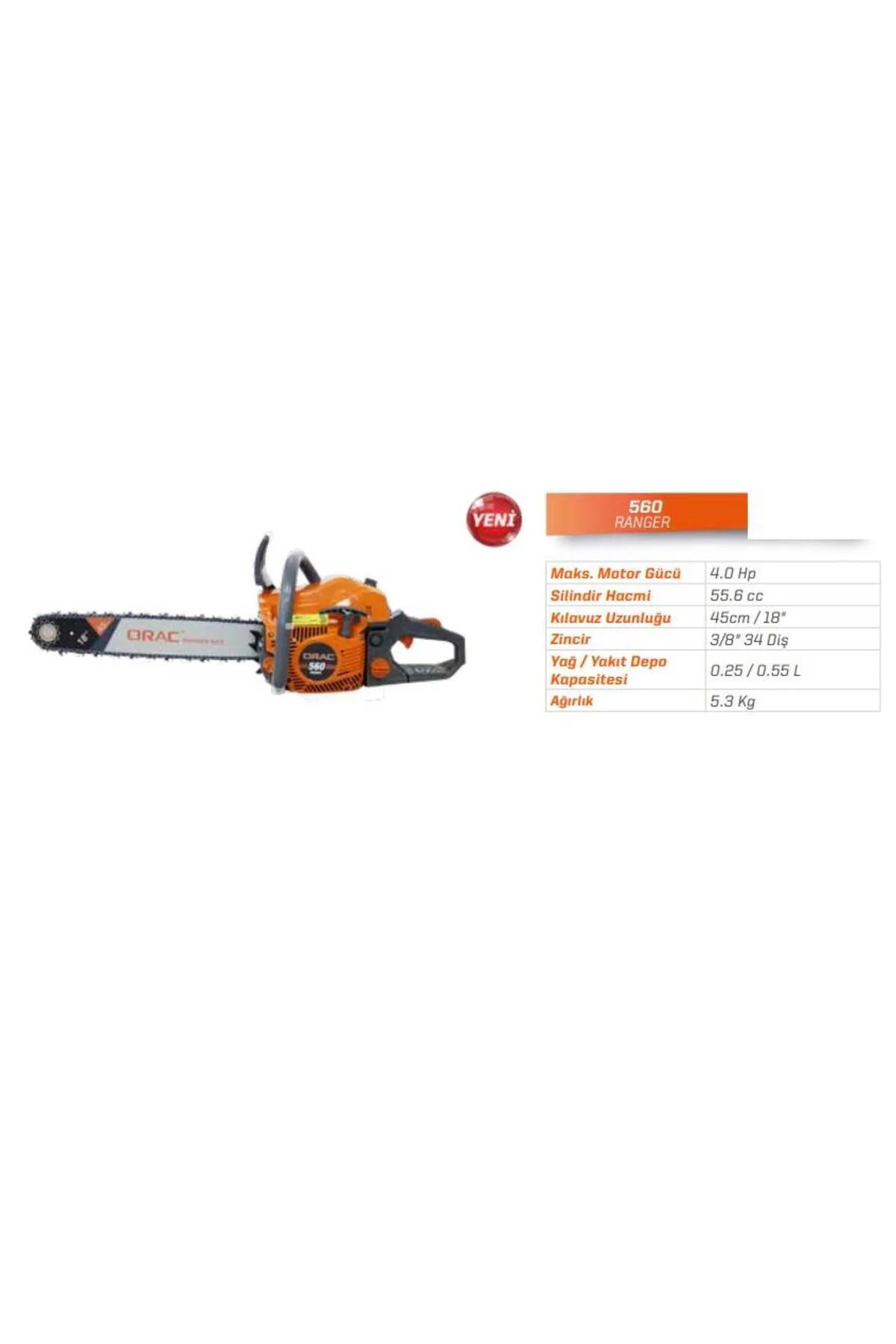 560 Motorlu Testere Benzinli Hızar 4 HP