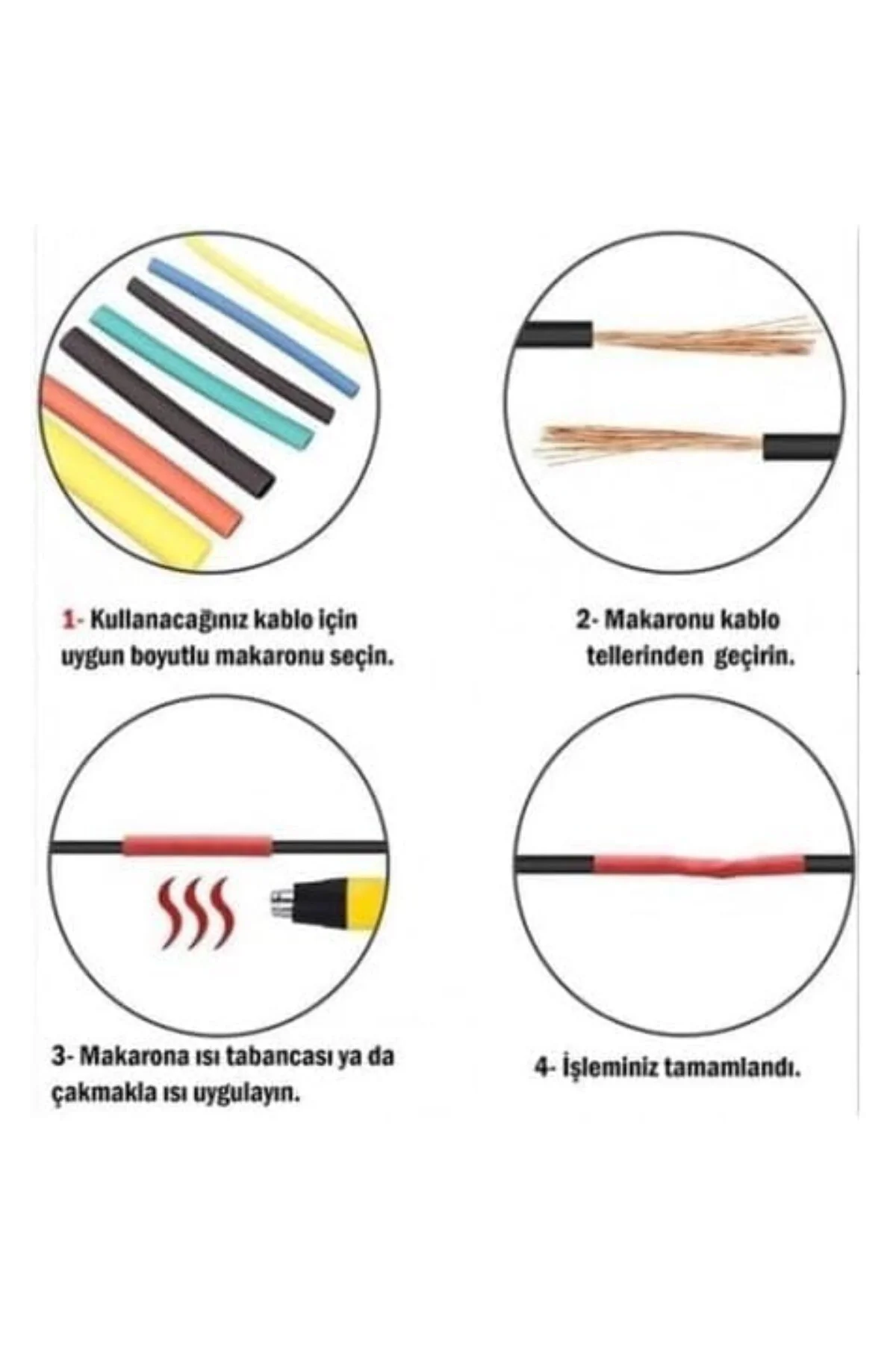 560 Parça Isıyla Daralan Makaron Kablo Koruyucu Set, Elektrik Kablosu için Isıya Dayan