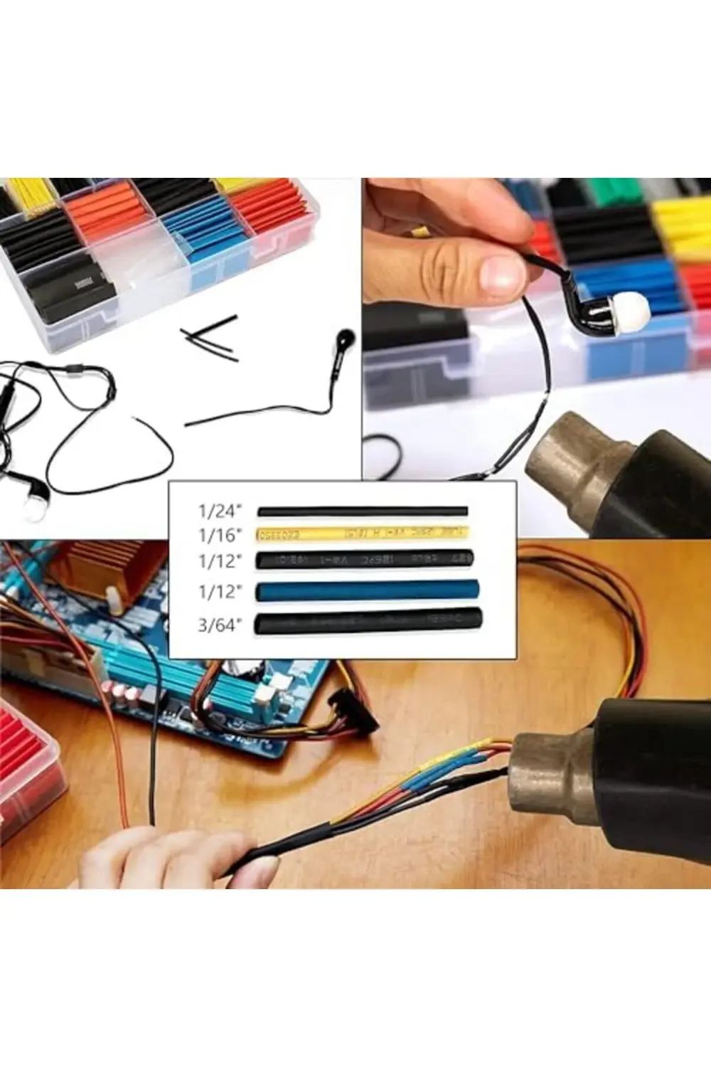 560 Parça Isıyla Daralan Makaron Kablo Set, Elektrik Kablosu için