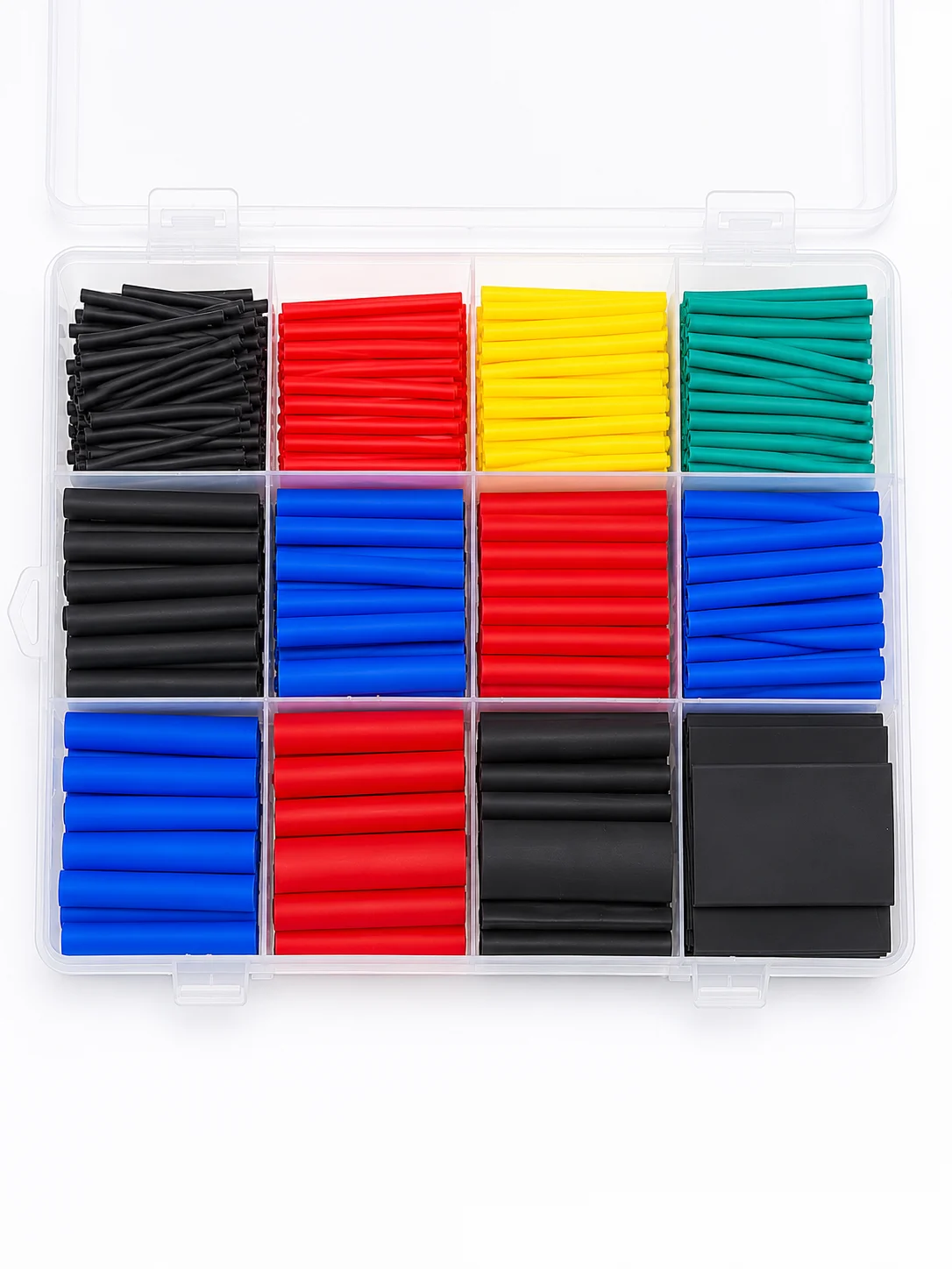 560 Parça Kablo İzolasyon Makaron Seti 12 Ölçü 5 Renk Heat Shrink Tube Organizer Kutulu