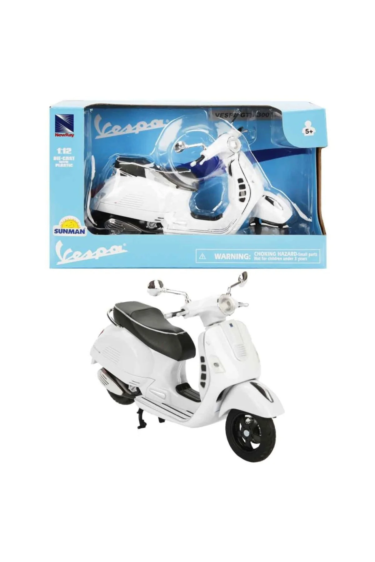 57243 NessiWorld- Vespa GTS 300 Super Beyaz Motor 1:12