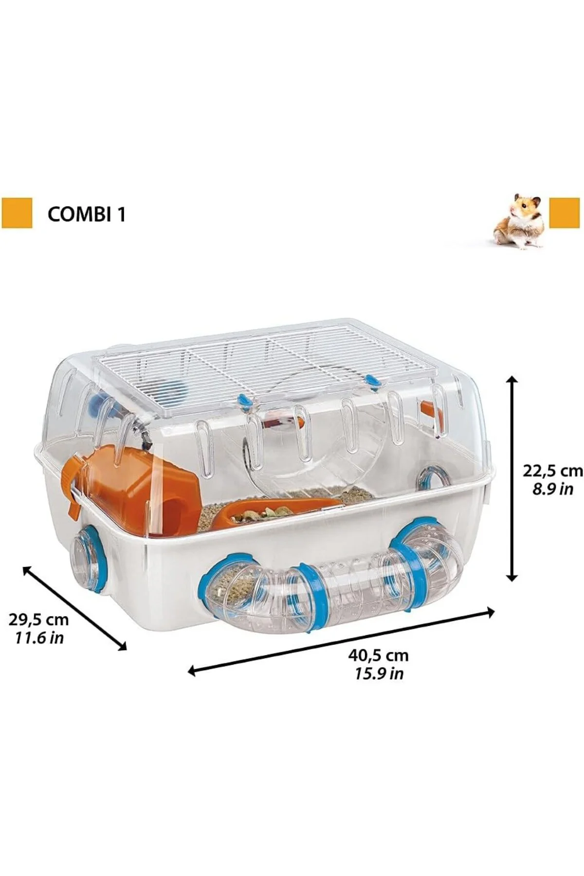 57923499 Hamster Kafesi 40,5 x 29,5 x Y 22,5 cm Beyaz, 1