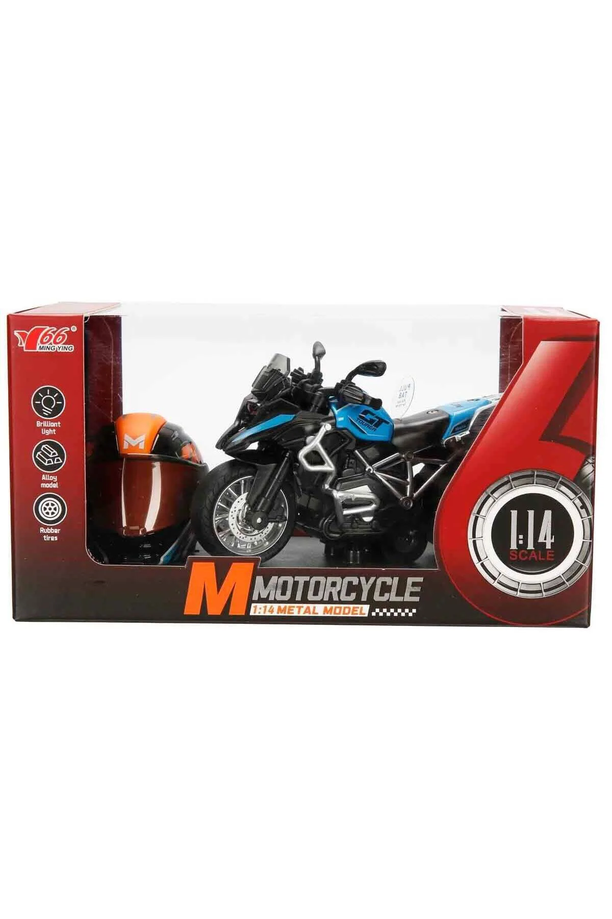 5834 Sun-Myg-Motosiklet 1 14 Bmw Off-Road Kaskli Figür Pb 3R Ses Işik