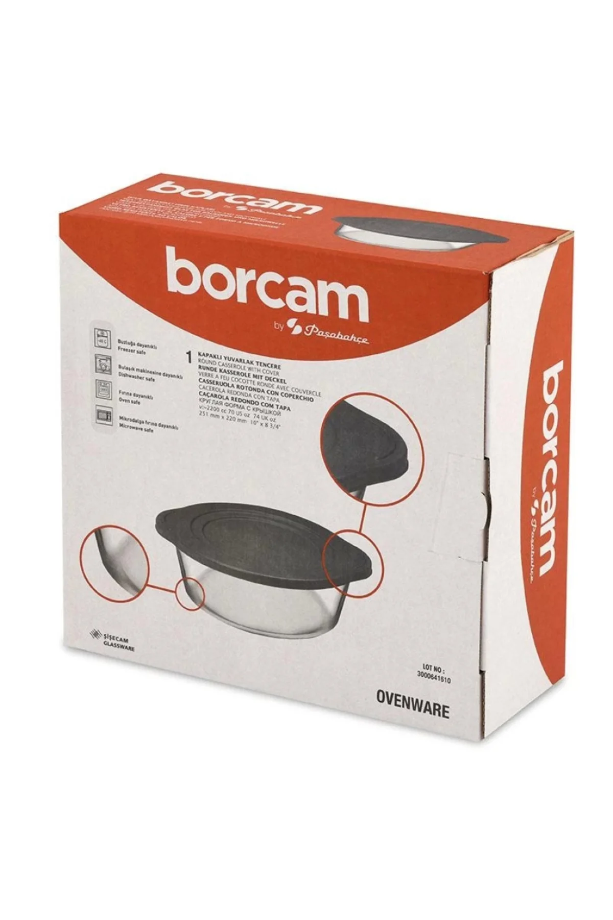 59001 Gri Kapaklı Borcam Fırın Kabı 22X8 cm 2100 cc Fiyatı, Yorumları ve Özellikleri