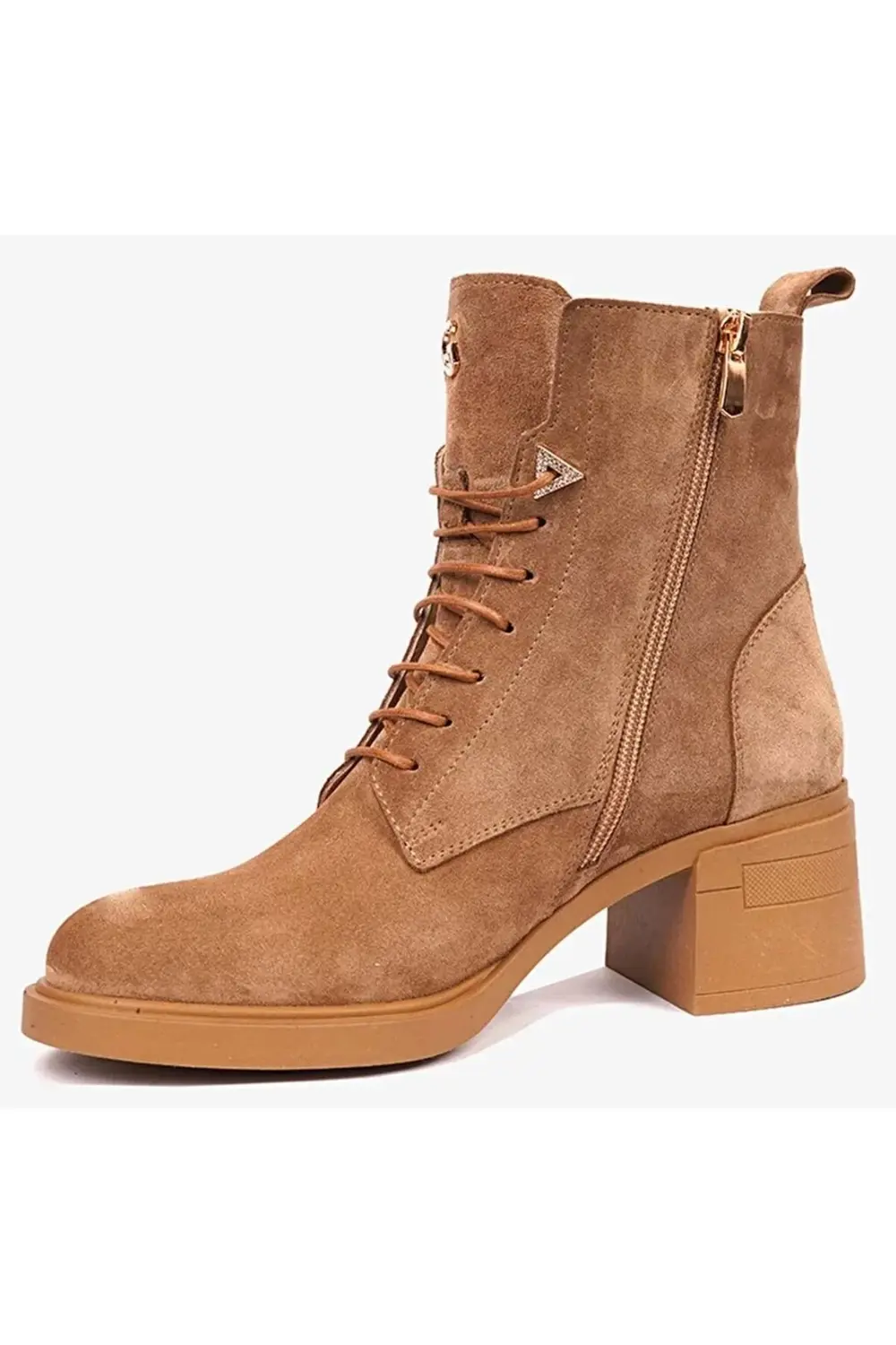 59127 Zn Chıc Topuklu Deri Kadın Bot TABA