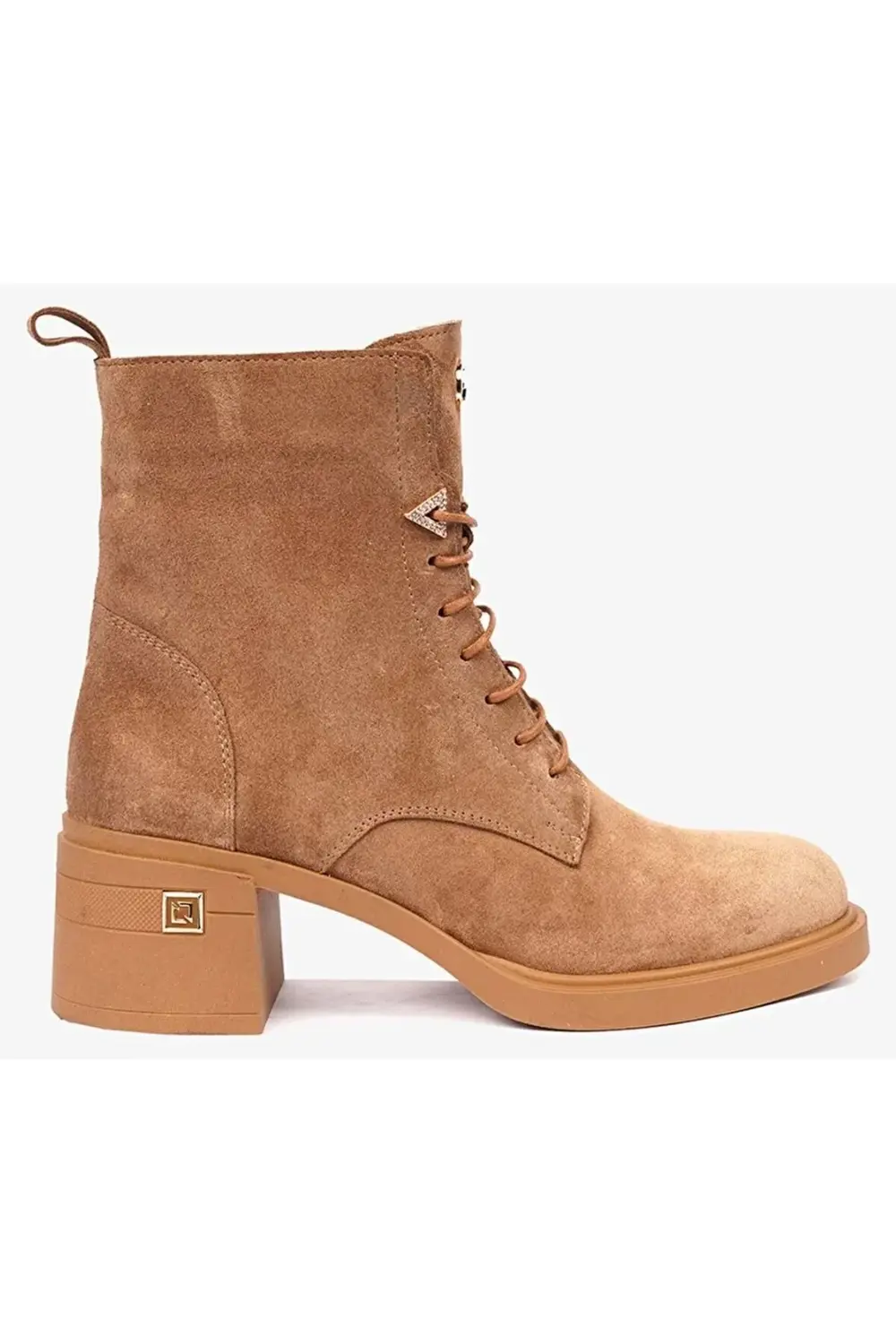 59127 Zn Chıc Topuklu Deri Kadın Bot TABA