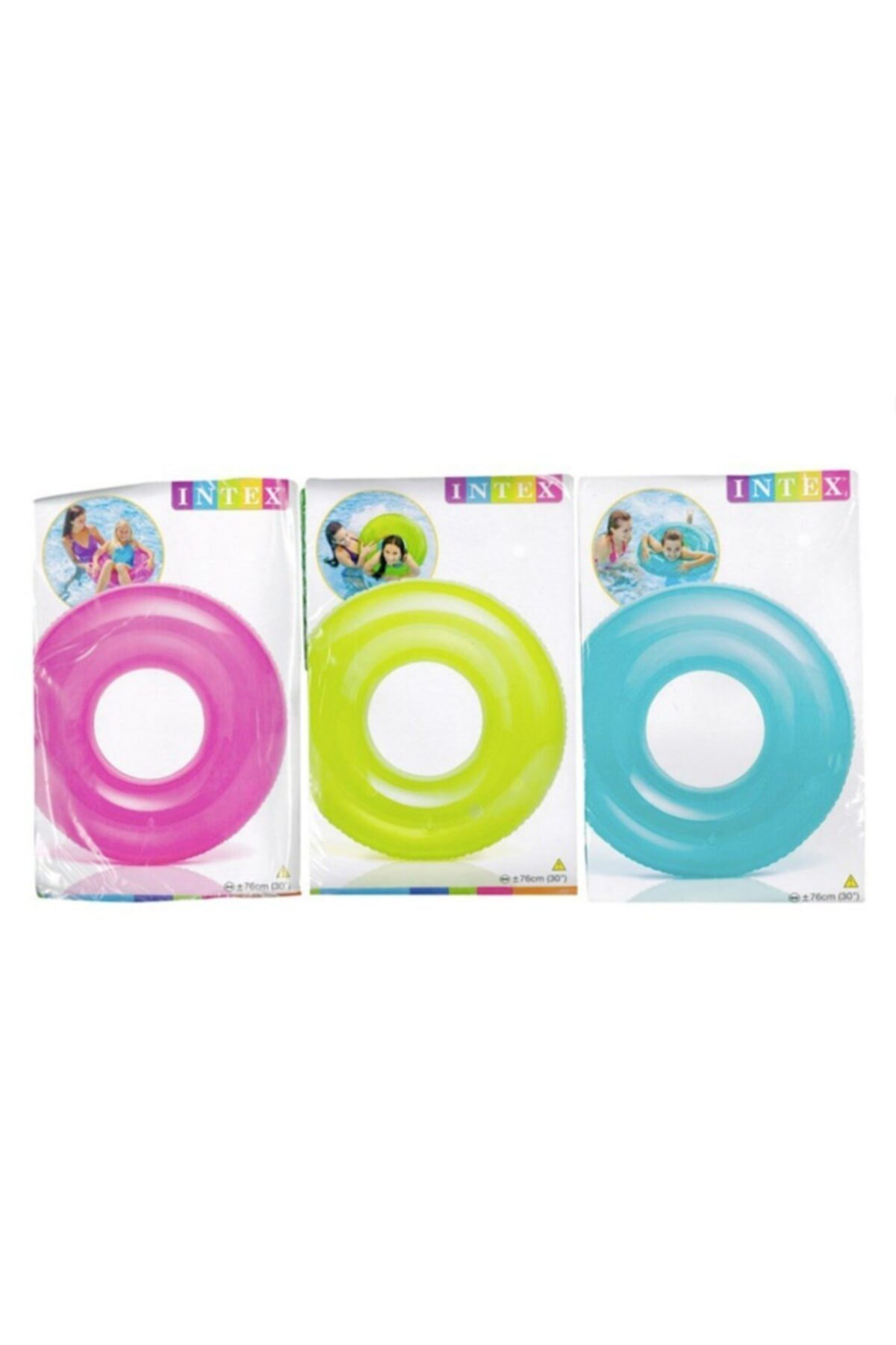 İntex 59260 Şeffaf Jumbo Şişme Simit 76 Cm