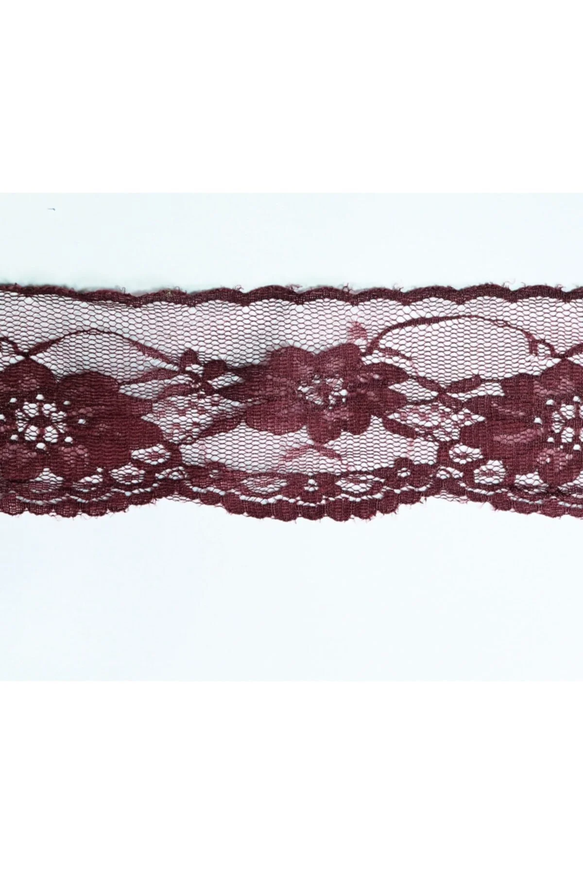 5cm Eninde Koyu Gül Kurusu Naylon Dantel 5 Metrelik Top - (730)