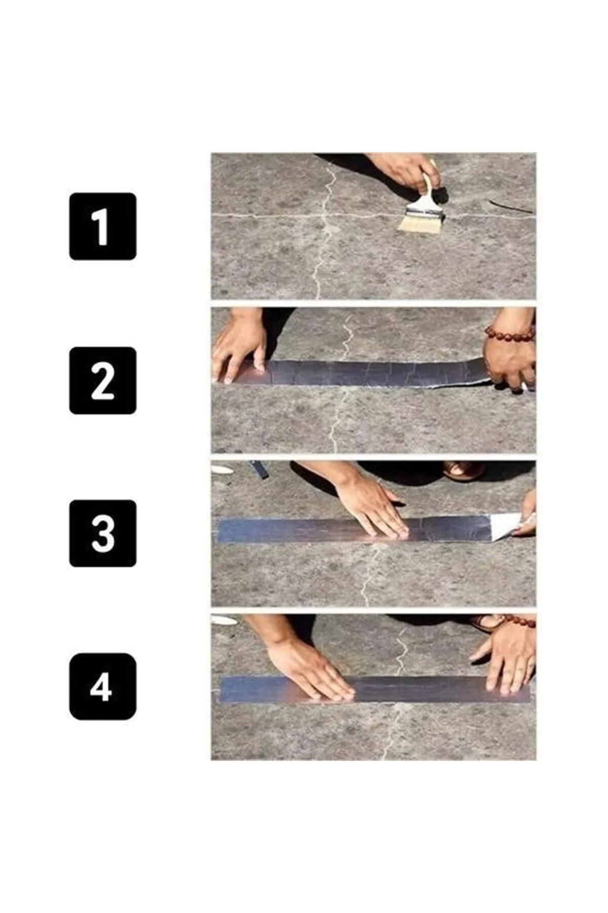 5cm x 2 Mt Yüksek Sıcaklık Dayanan Su Geçirmez Alüminyum Folyo Çamur Bant, Çatı Duvar Çatl