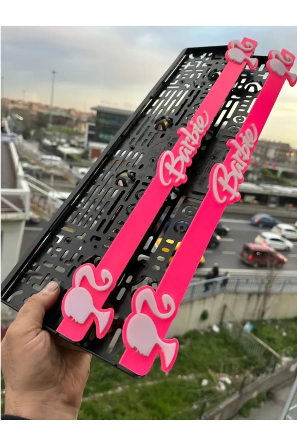 5d Lazer Kesim Barbie Takmatik Oto Uyumlu Pleksi Plakalık 2 Adet