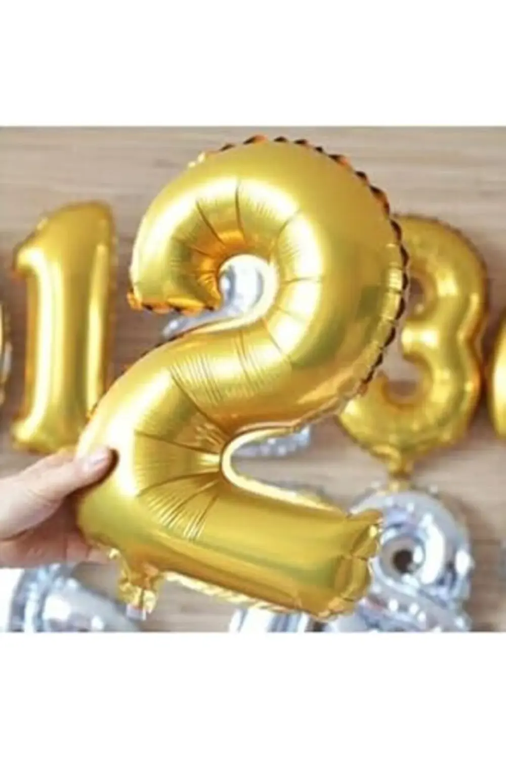 5DM 2 Rakam Folyo Renk Balon Küçük 35 cm 395519