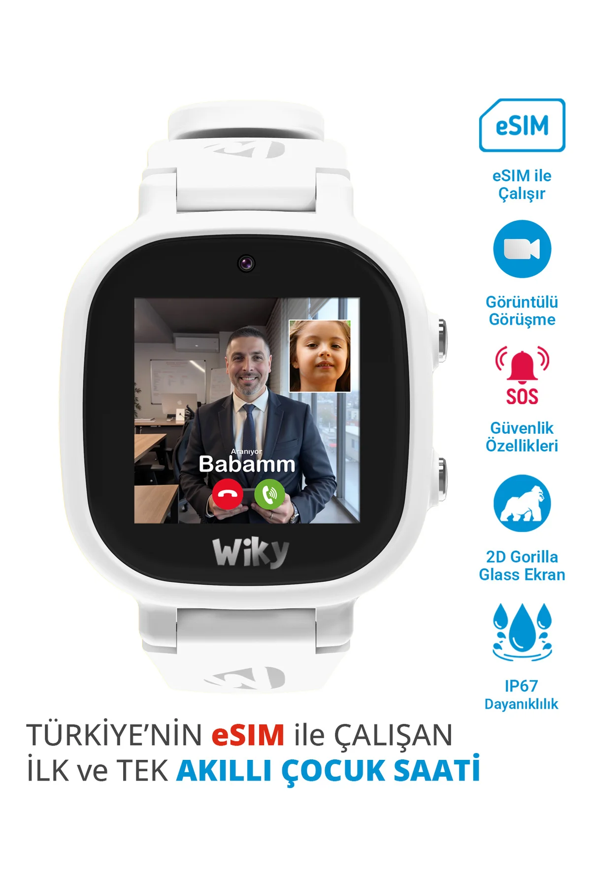 5E Akıllı Çocuk Saati - Görüntülü Arama, Gps, Sos, Güvenli Alan, Anlık Konum (eSim) - Karne Hediyesi