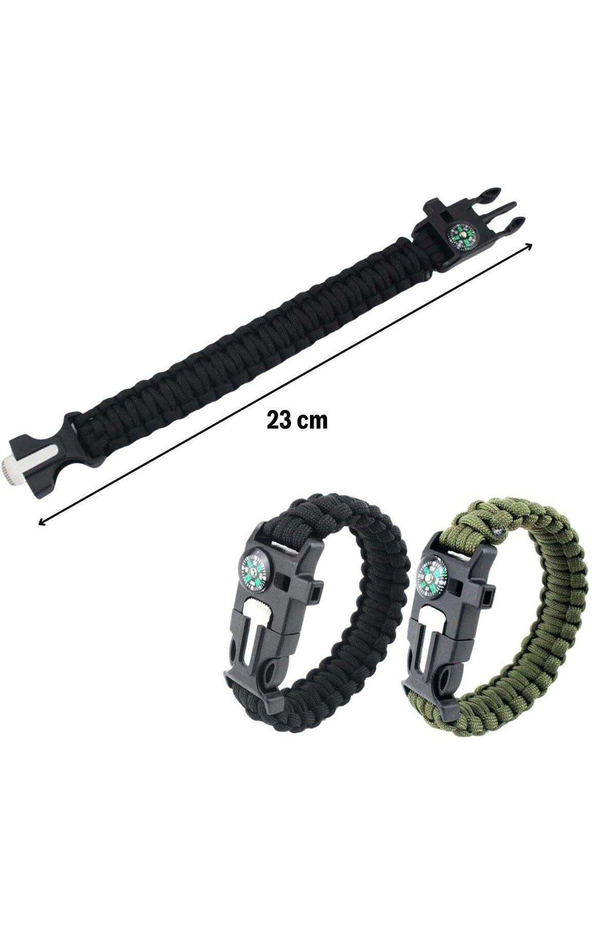 Ok Aksesuar 5İ 1 Arada Çok Fonksiyonlu Hayatta Kalma Bilekliği Pusula, Düdük,