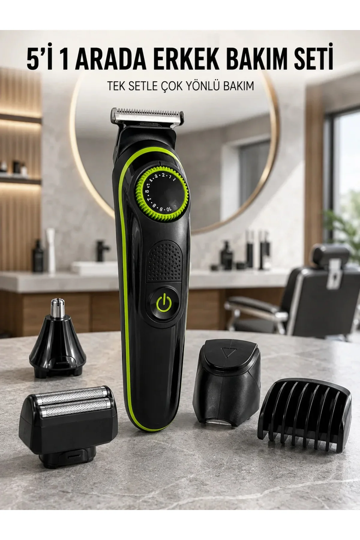 5'i 1 Arada Erkek Bakım Seti Çok Başlıklı Sakal Vücut Burun Kulak Tıraş Makinesi 5'i 1 Arada Erkek Bakım Seti Çok Başlıklı Sakal Vücut Burun Kulak Tıraş Makinesi