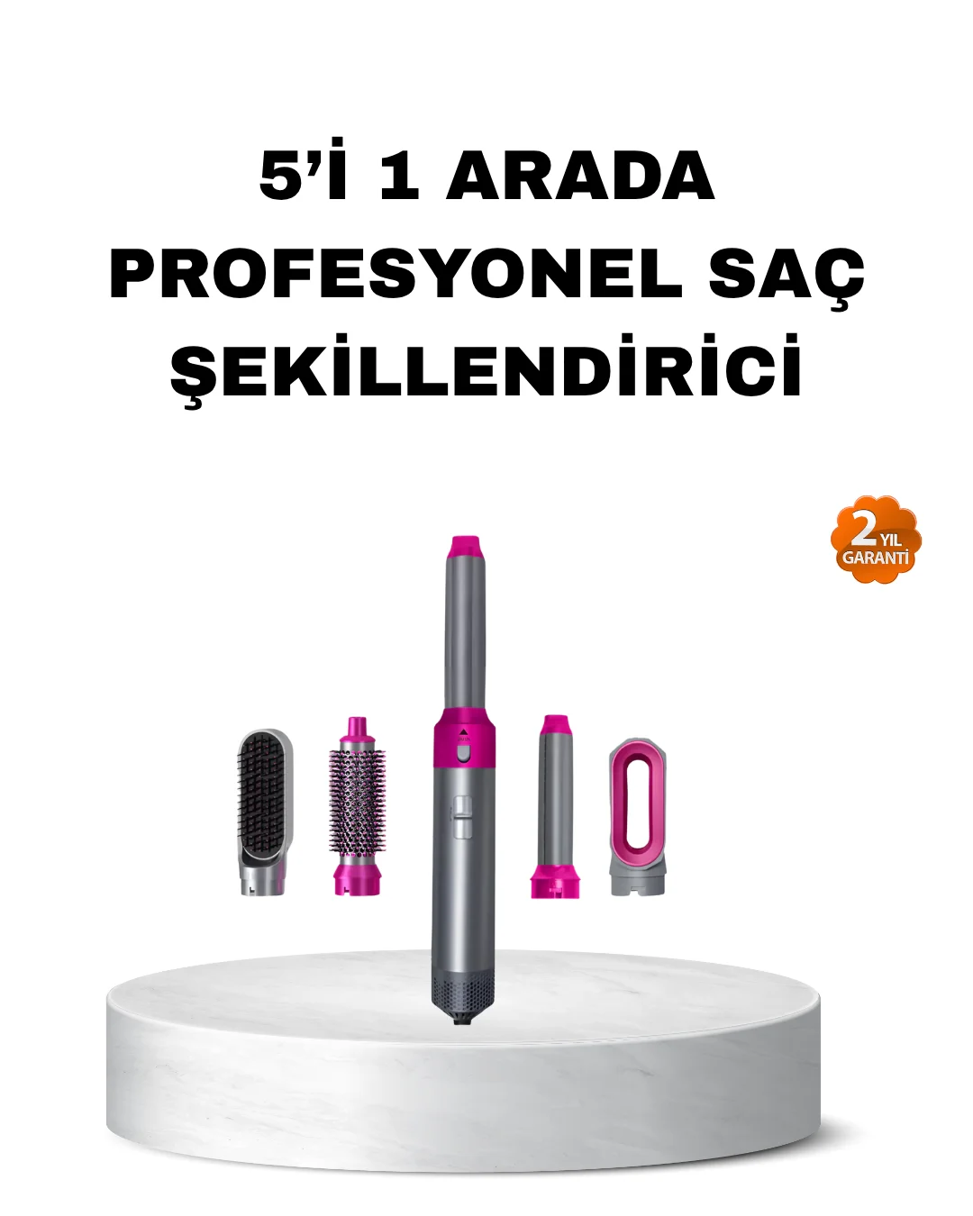 5’i 1 Arada Saç Şekillendirme Seti Negatif İyon Teknolojili ve Hızlı Kurutmalı 5’i 1 Arada Saç Şekillendirme Seti Negatif İyon Teknolojili ve Hızlı Kurutmalı